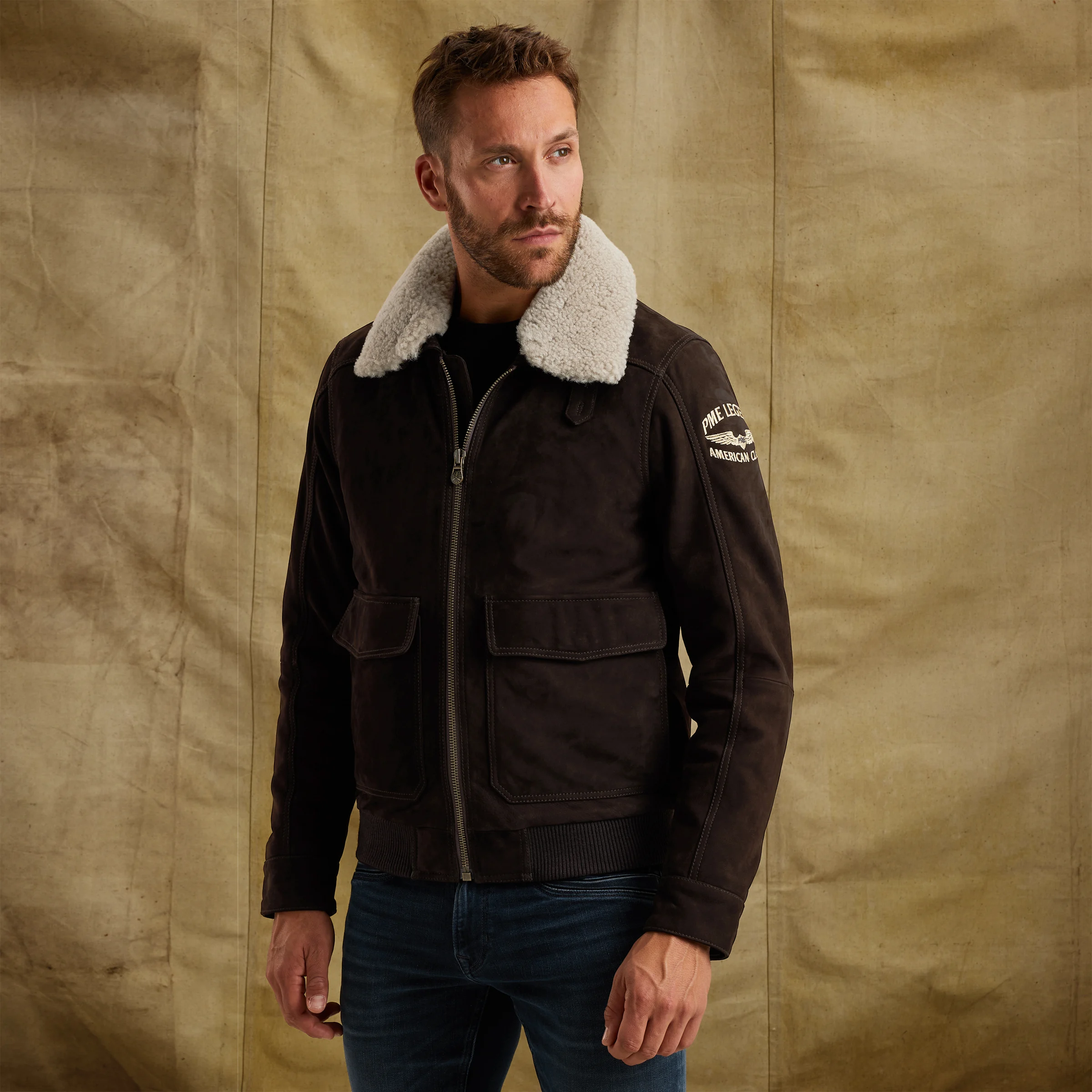 Greenville Fur leather jacket Brown