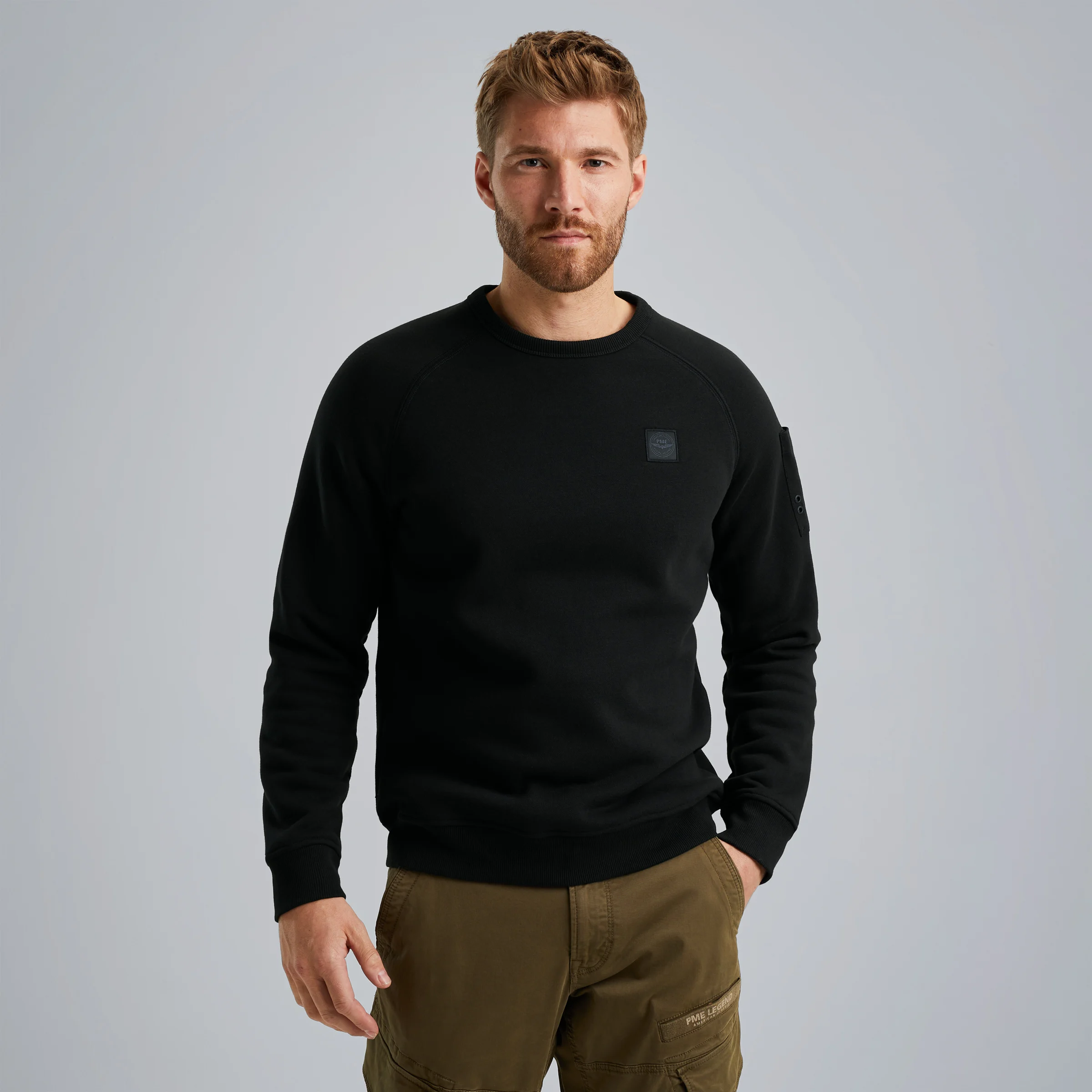 Sweatshirt with flight pocket Black