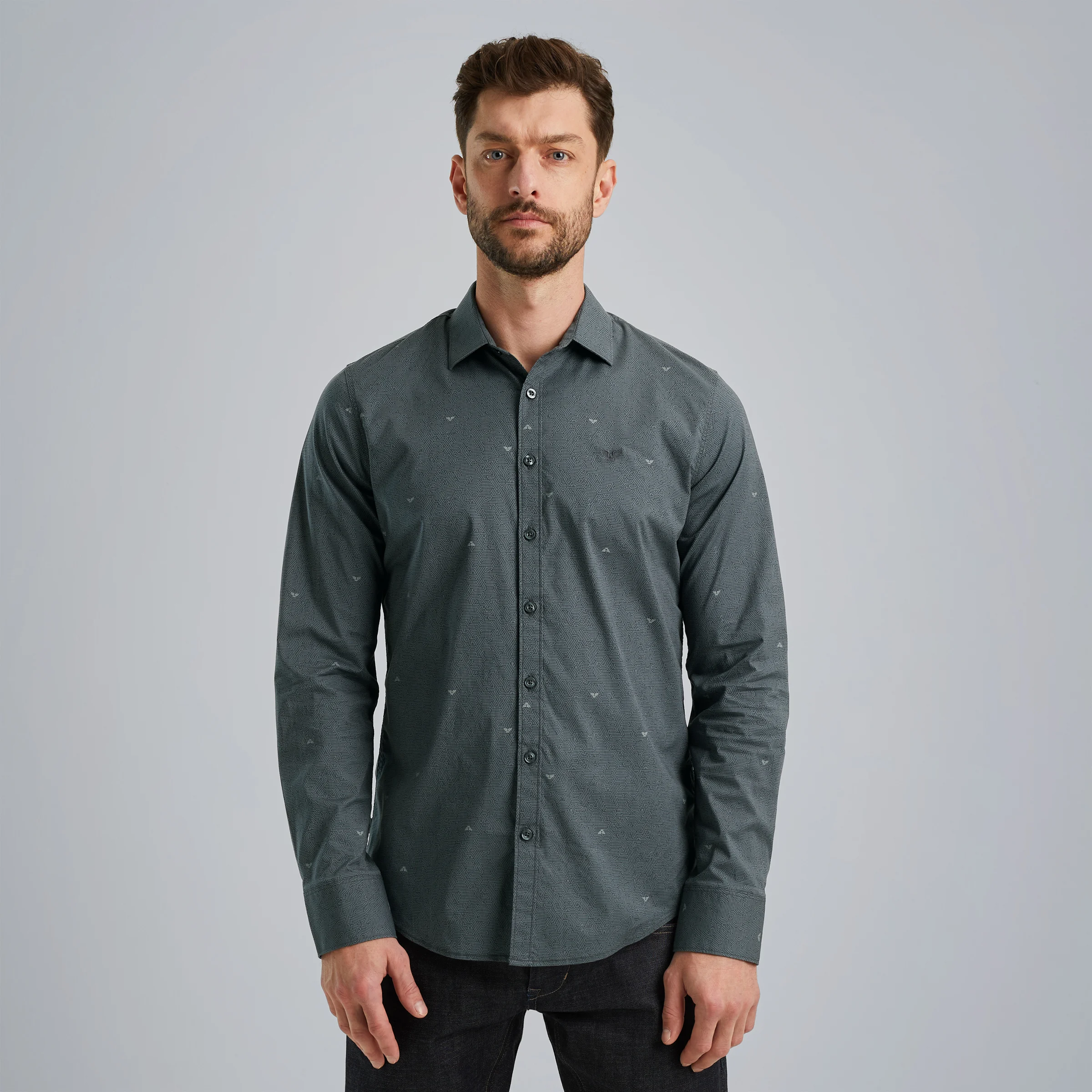 Shirt in poplin cotton Grey