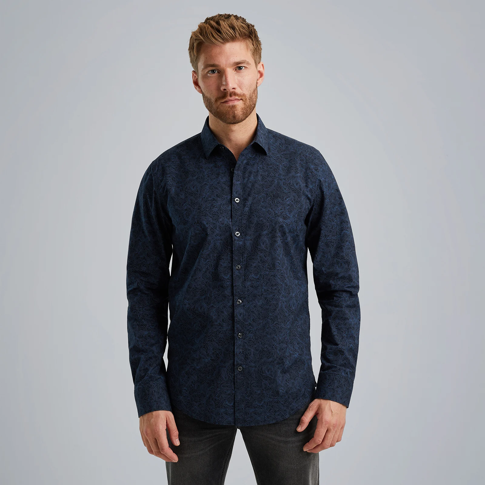 Shirt with allover print Blue