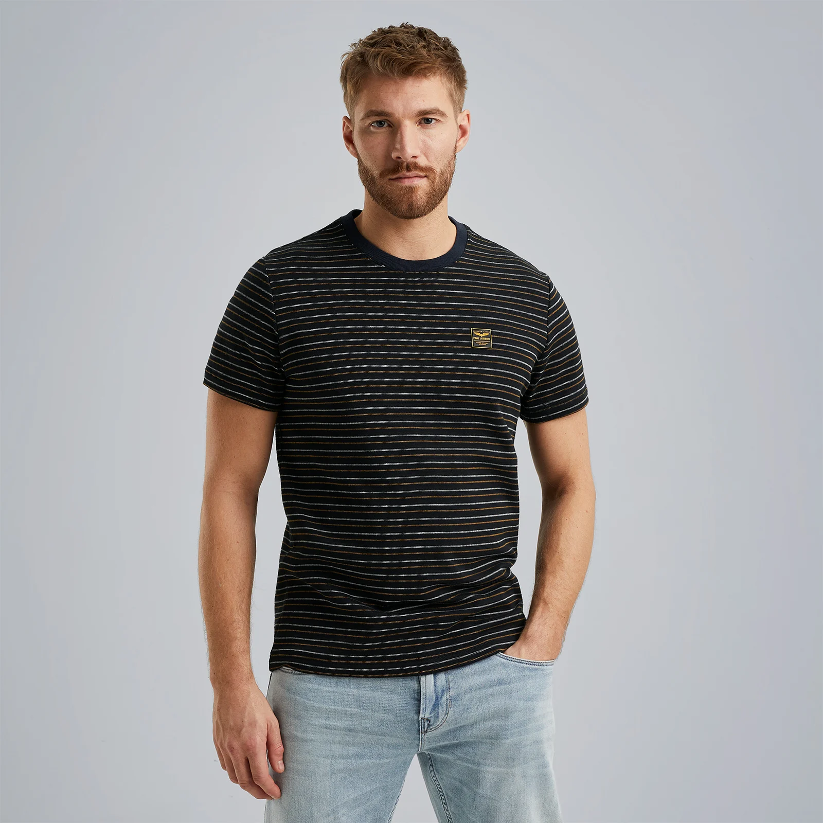 T-shirt with stripe pattern Blue