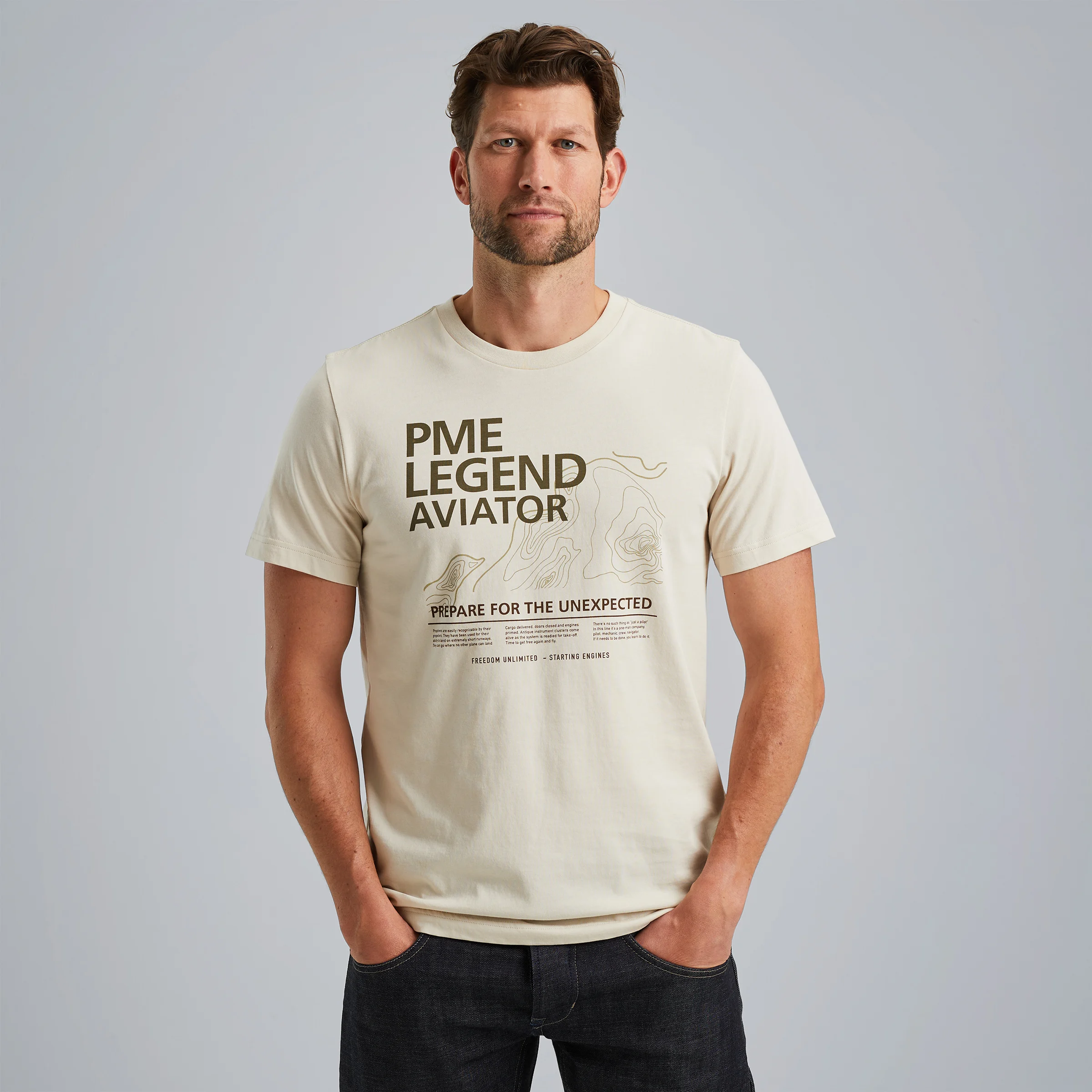 T-shirt with artwork Beige