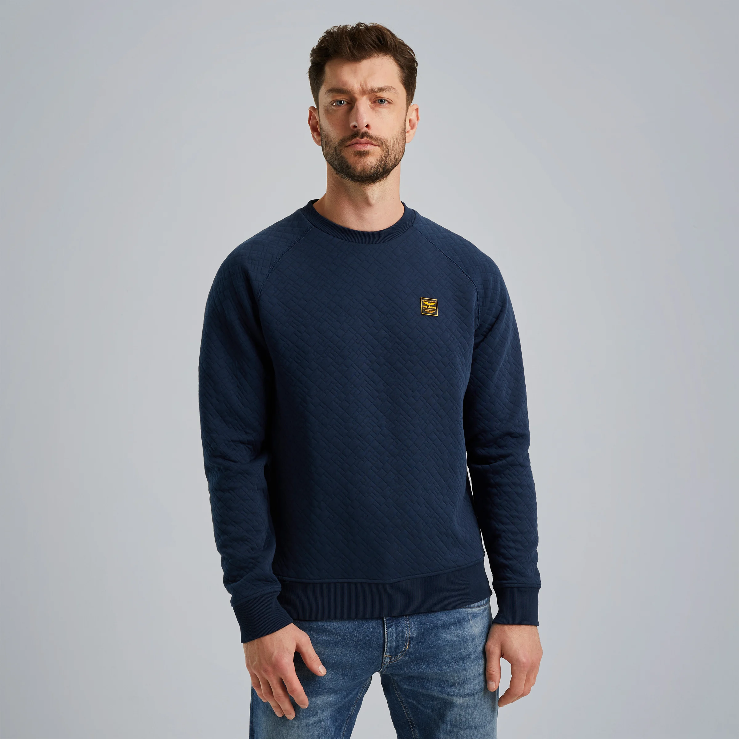 Sweatshirt in jacquard sweat fabric Blue