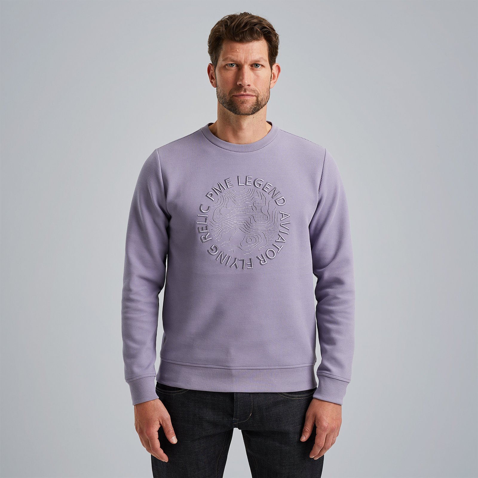 Sweatshirt with waffle structure Purple