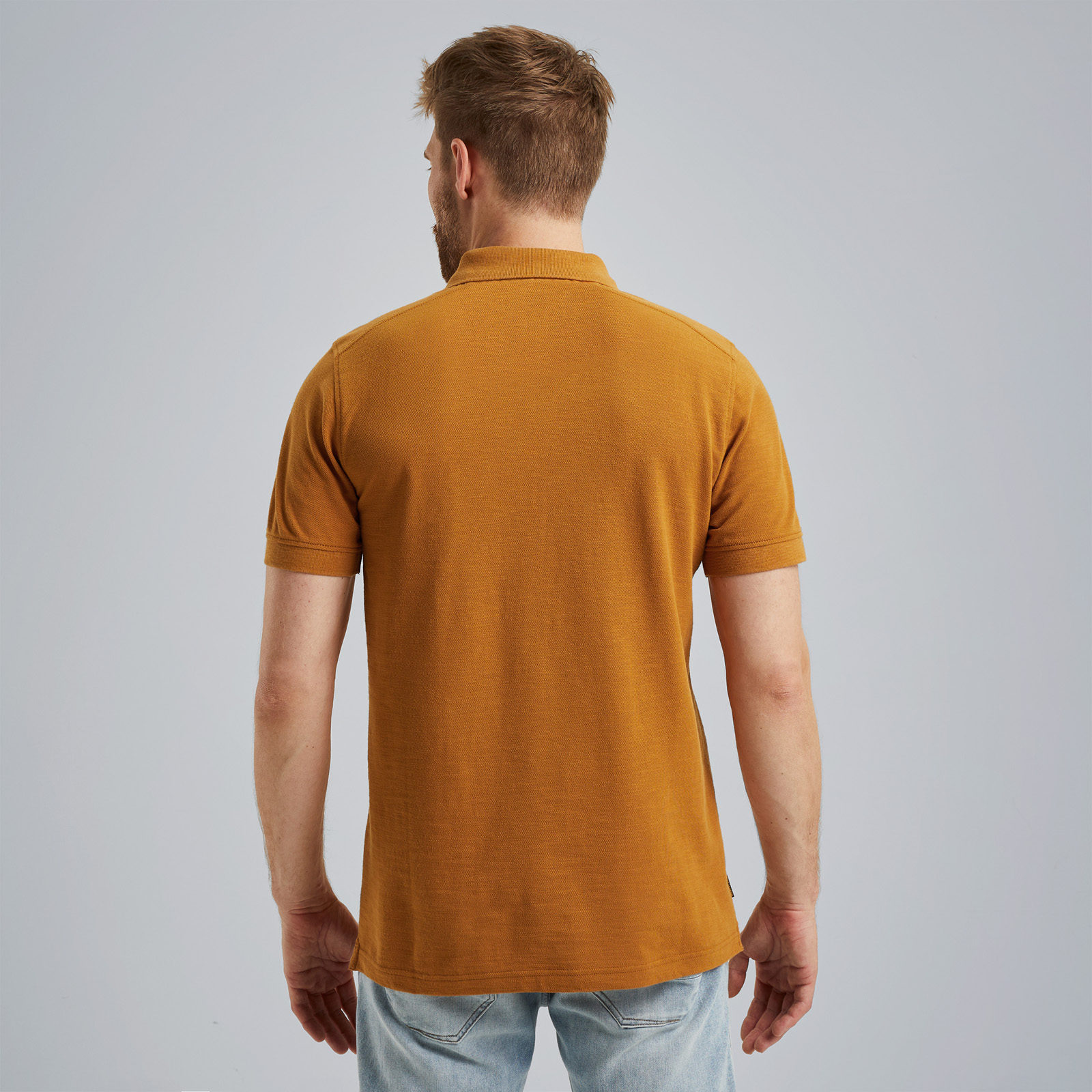 Polo in slub piqué Brown