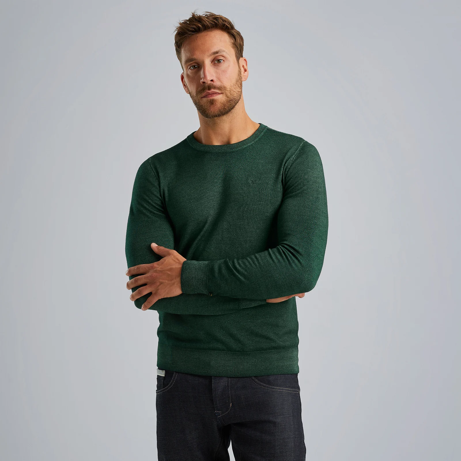 Pullover in 100% merino wool Green