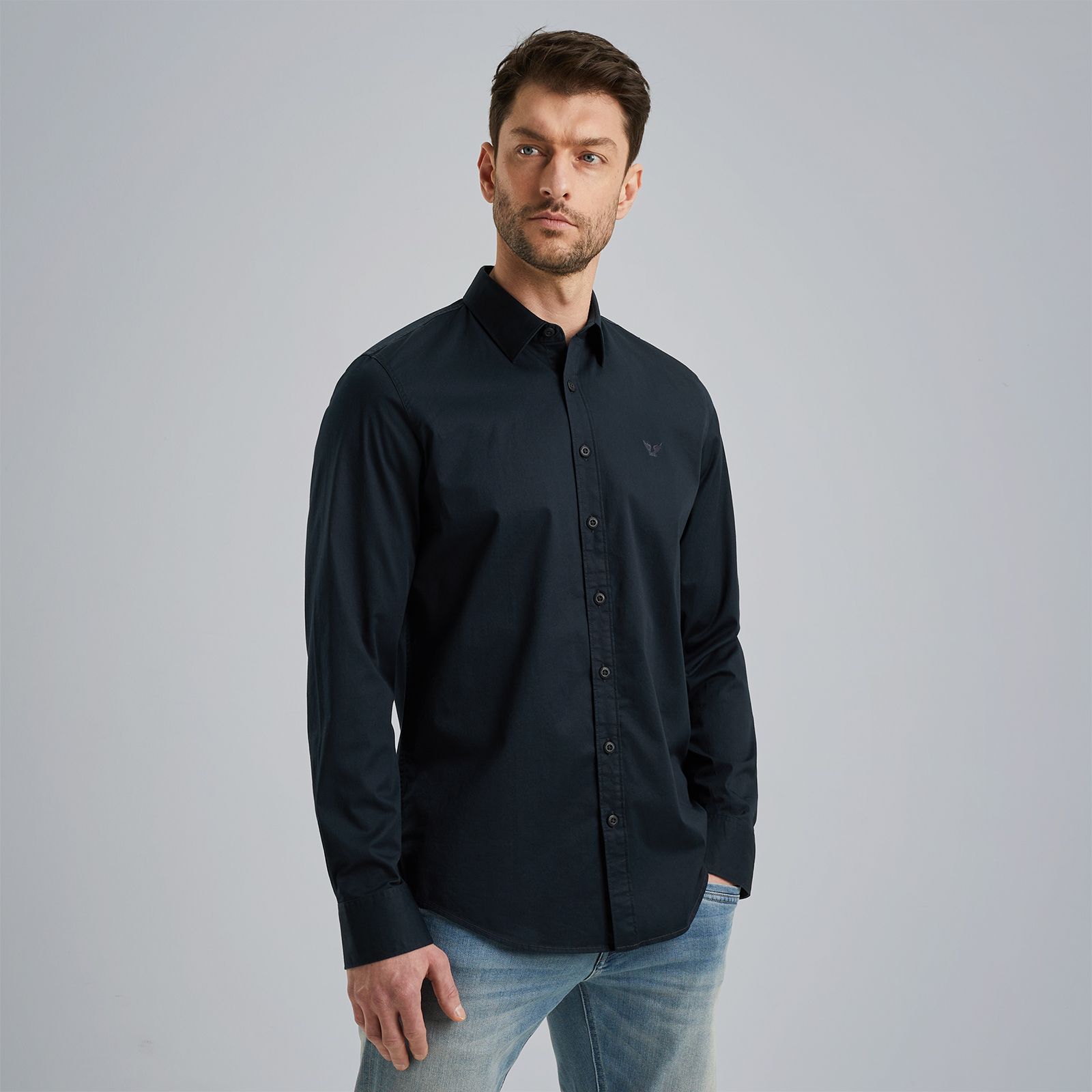 Shirt in cotton twill Blue