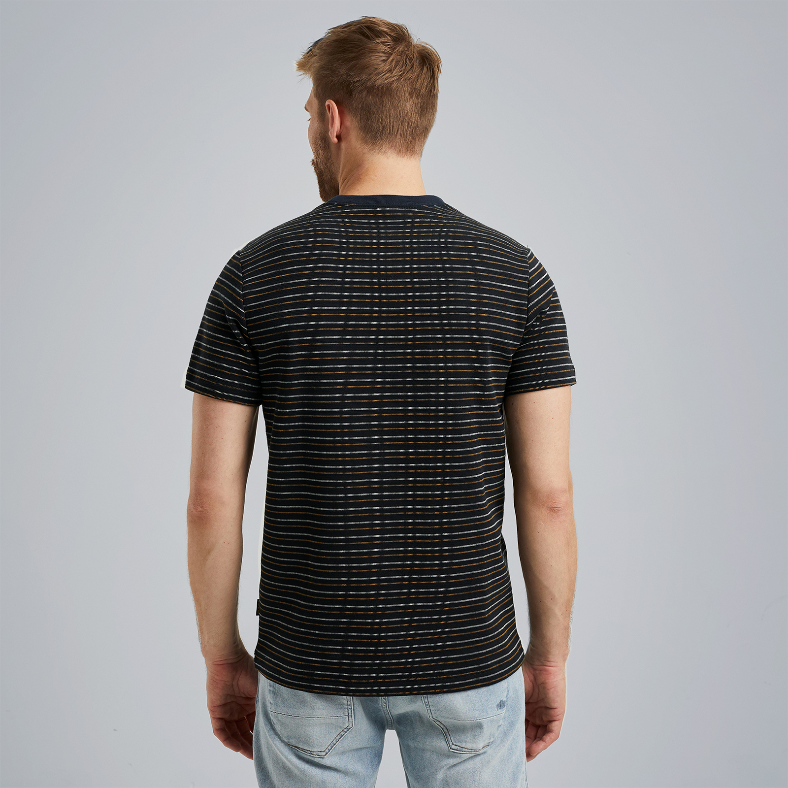 T-shirt with stripe pattern Blue