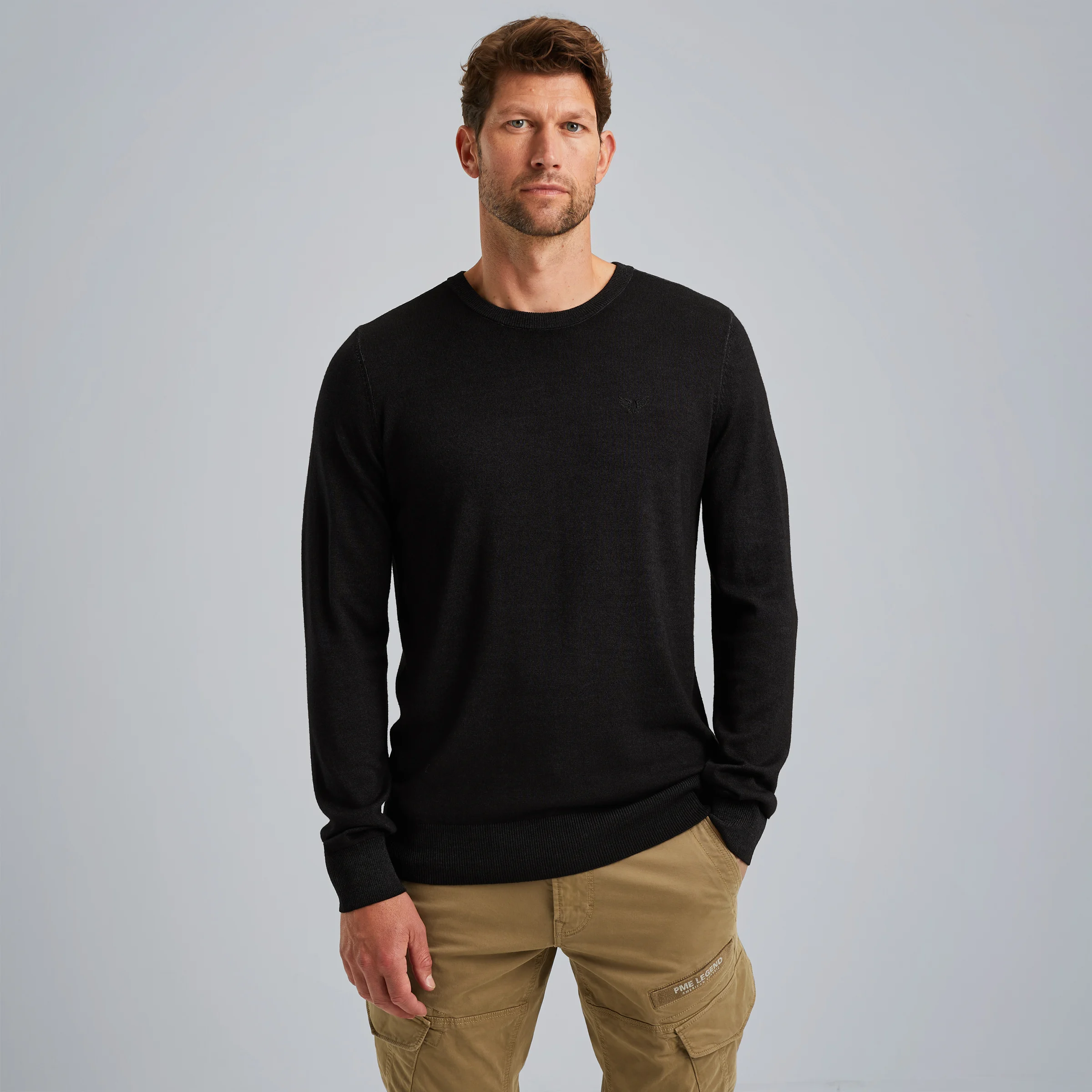 Pullover in 100% merino wool Grey