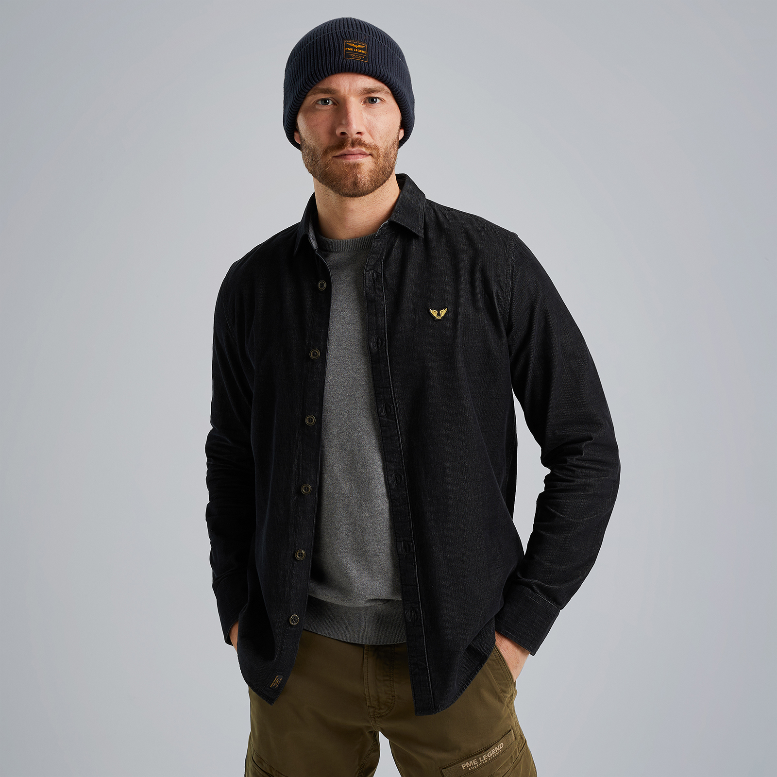 Shirt in corduroy Grey