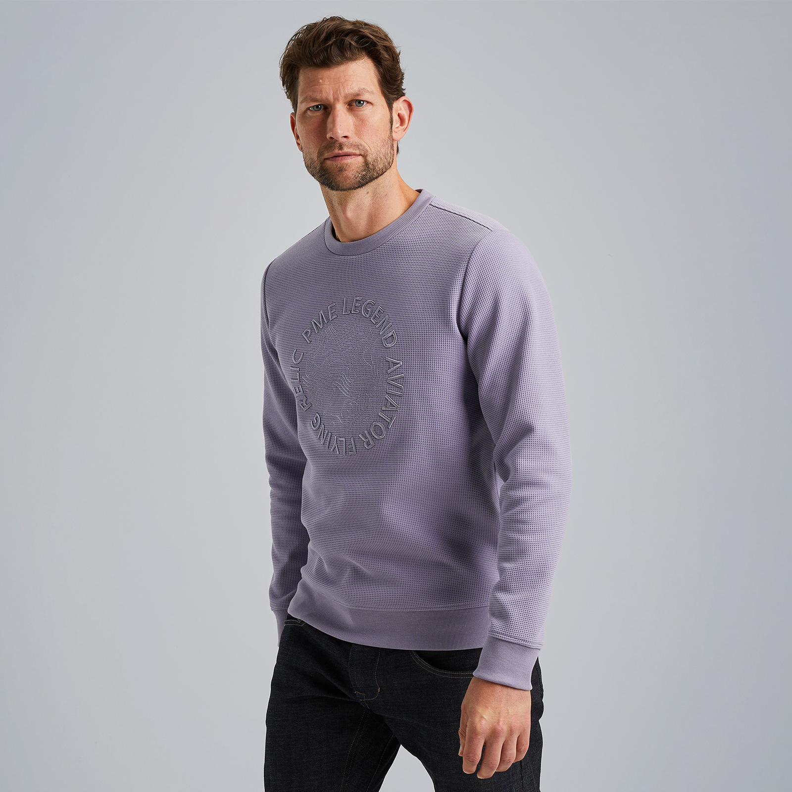 Sweatshirt with waffle structure Purple