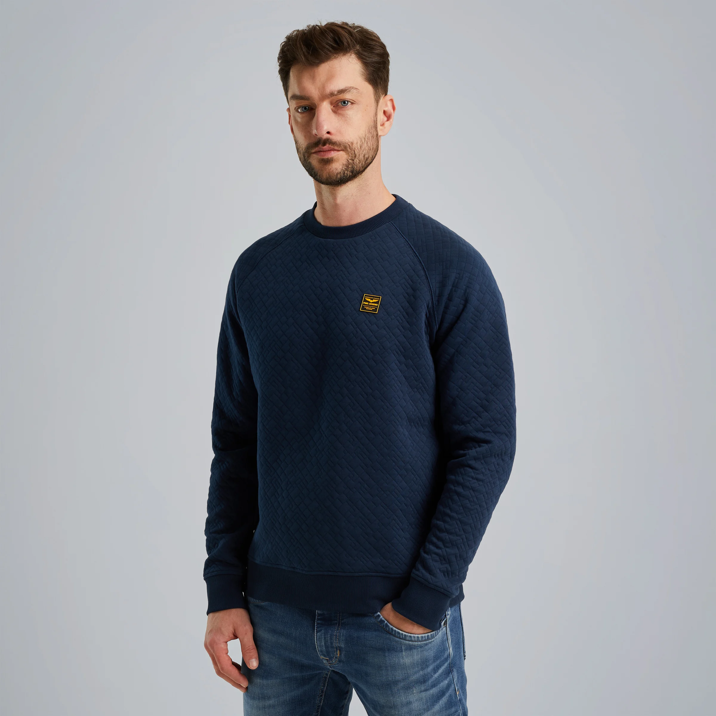 Sweatshirt in jacquard sweat fabric Blue