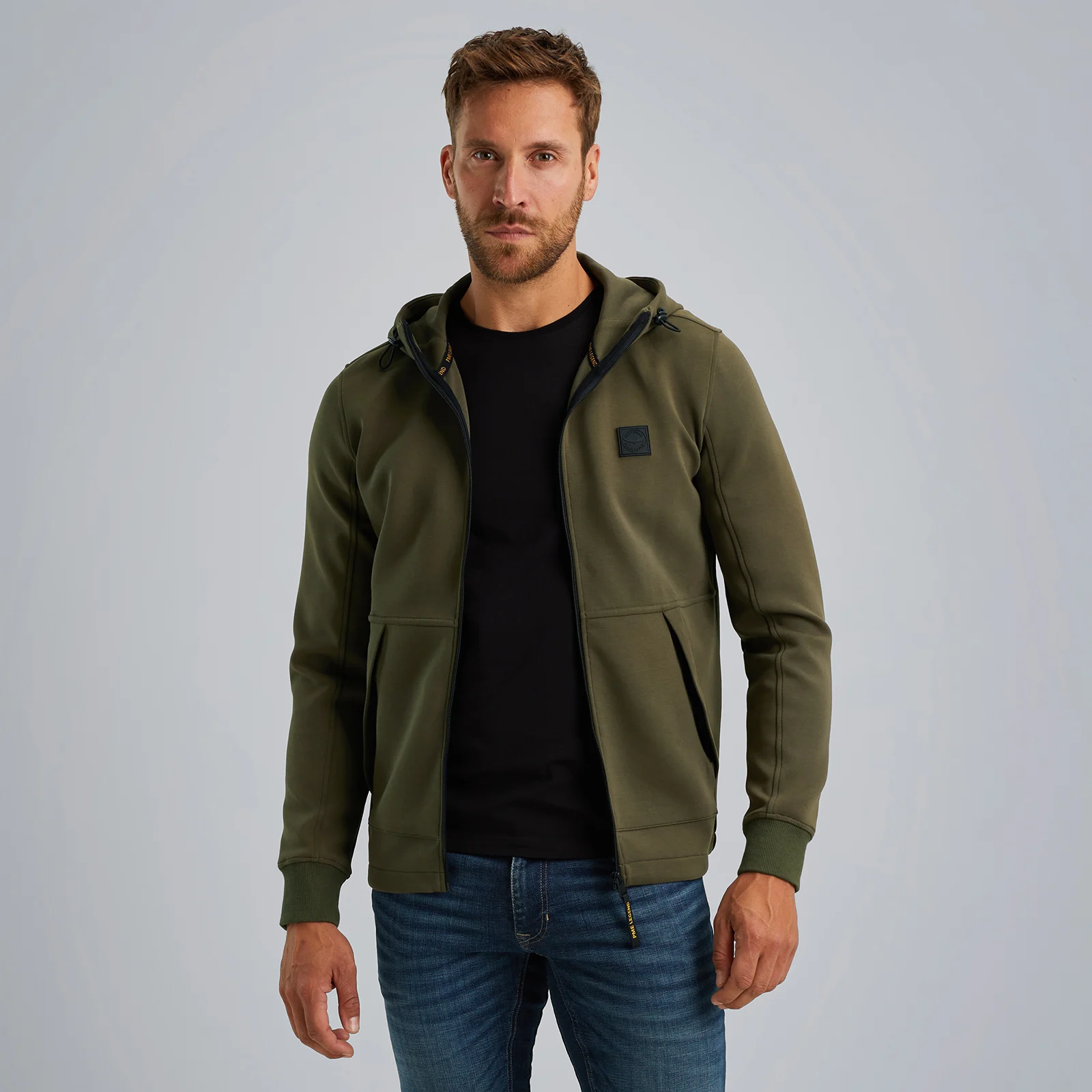 Sweat jacket with zipper Green