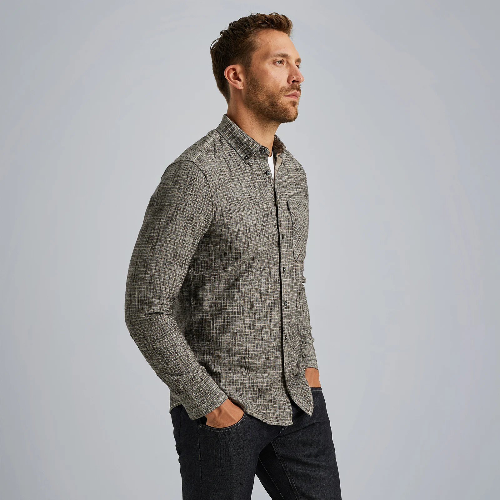Shirt with check pattern Grey