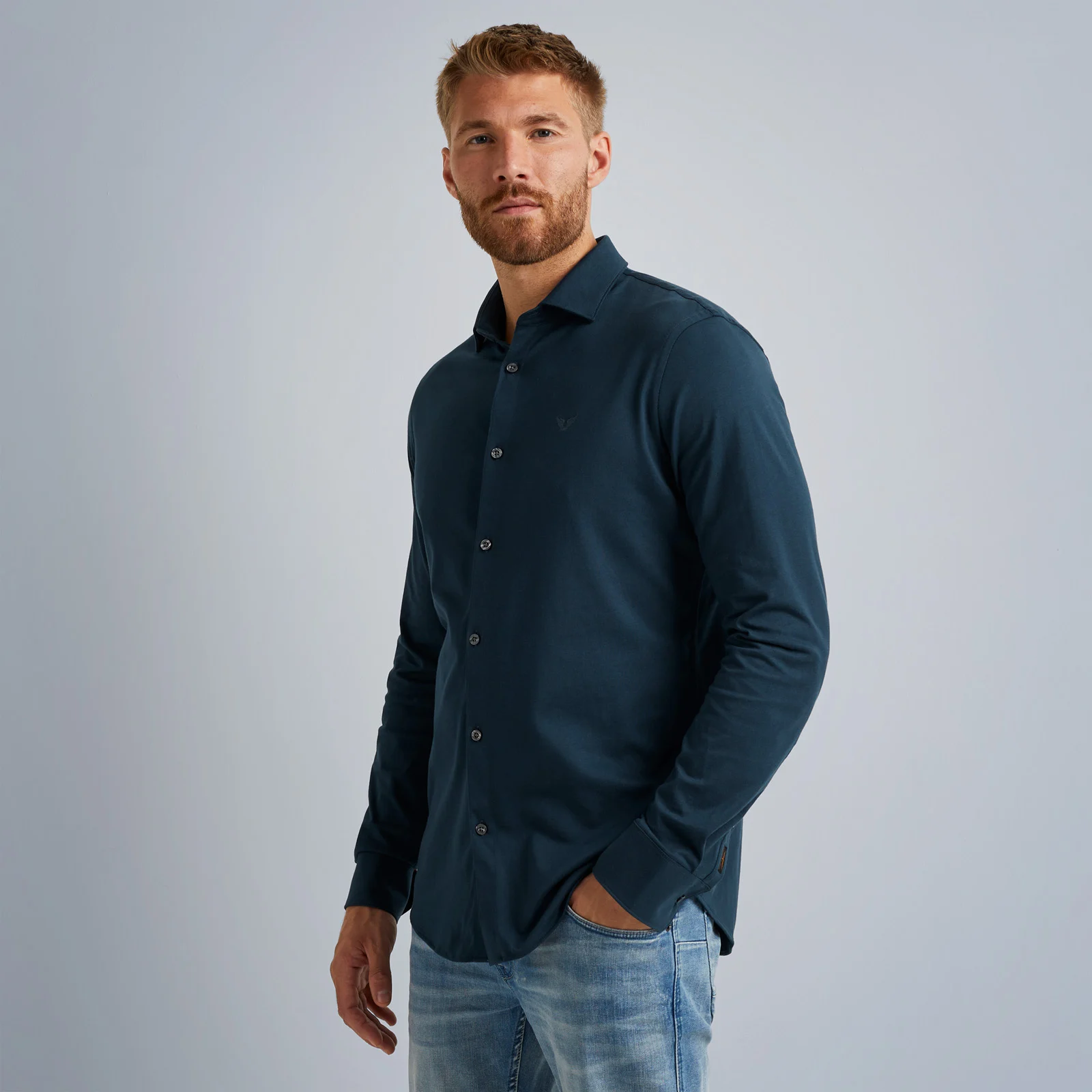 Shirt in cotton jersey Blue