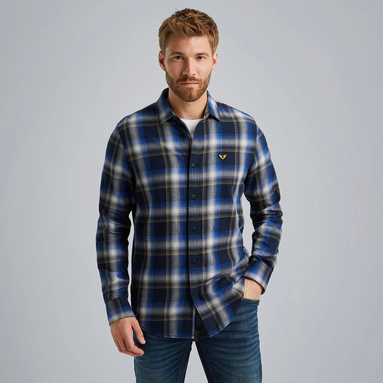 Shirt with check pattern Blue