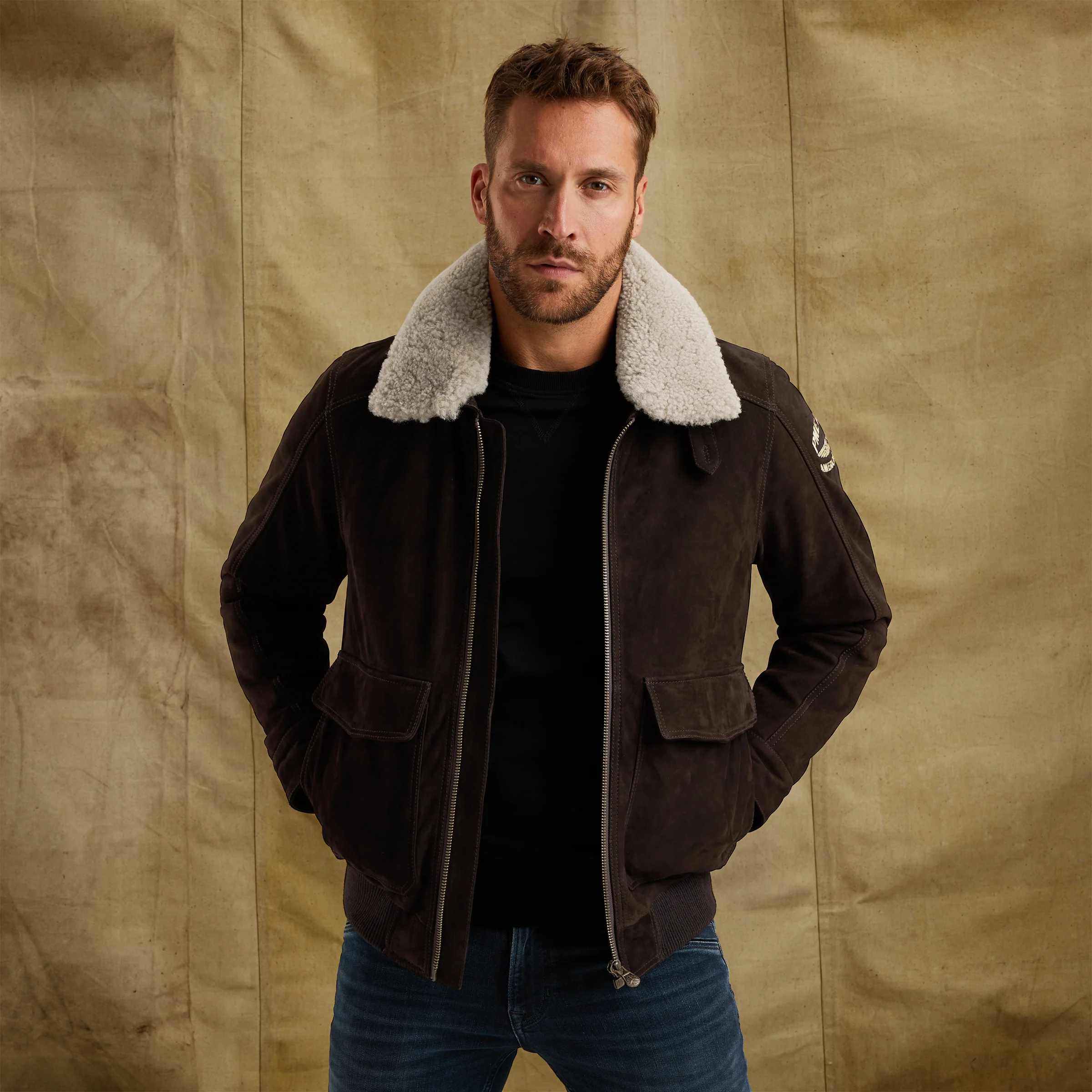 Greenville Fur leather jacket Brown