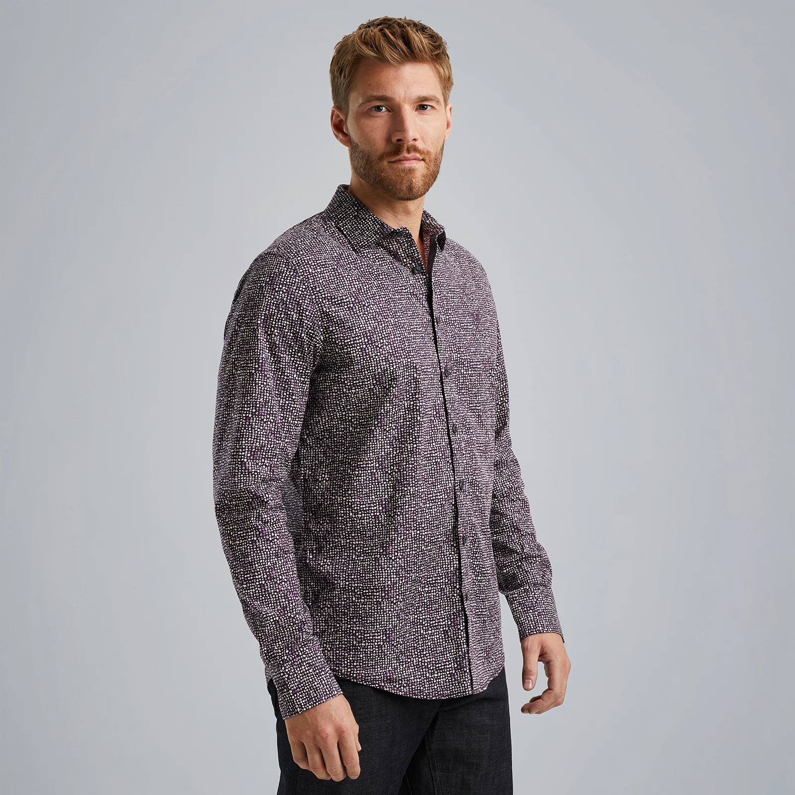 Shirt in poplin cotton Purple