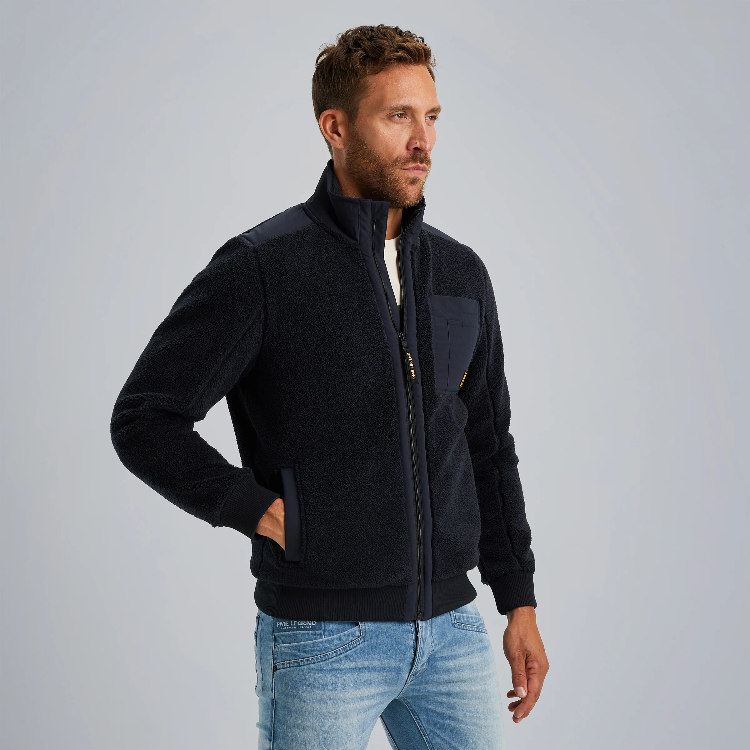 Cardigan in teddy fabric Blue