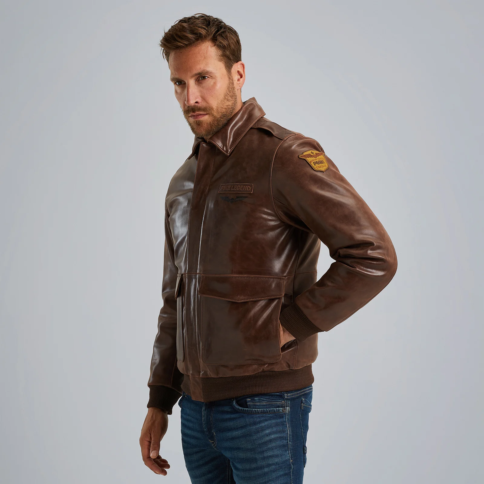 Eagle Eye leather jacket Brown