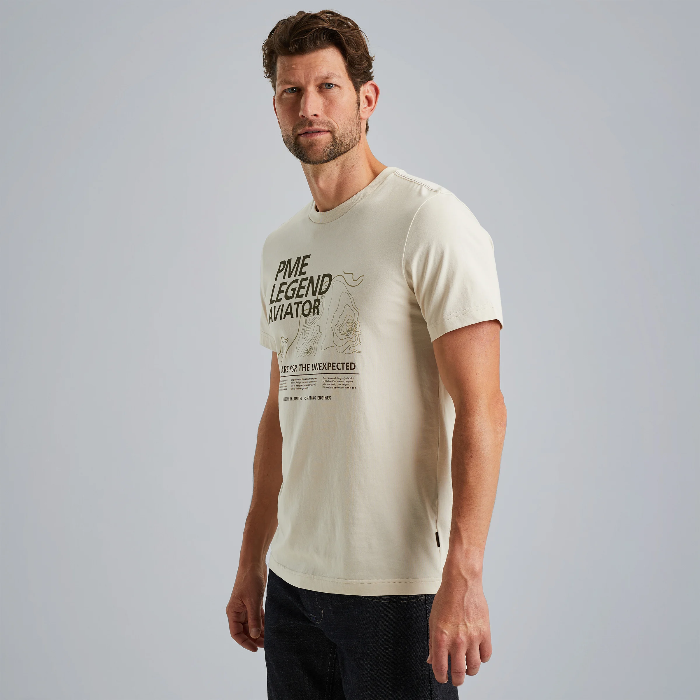 T-shirt with artwork Beige