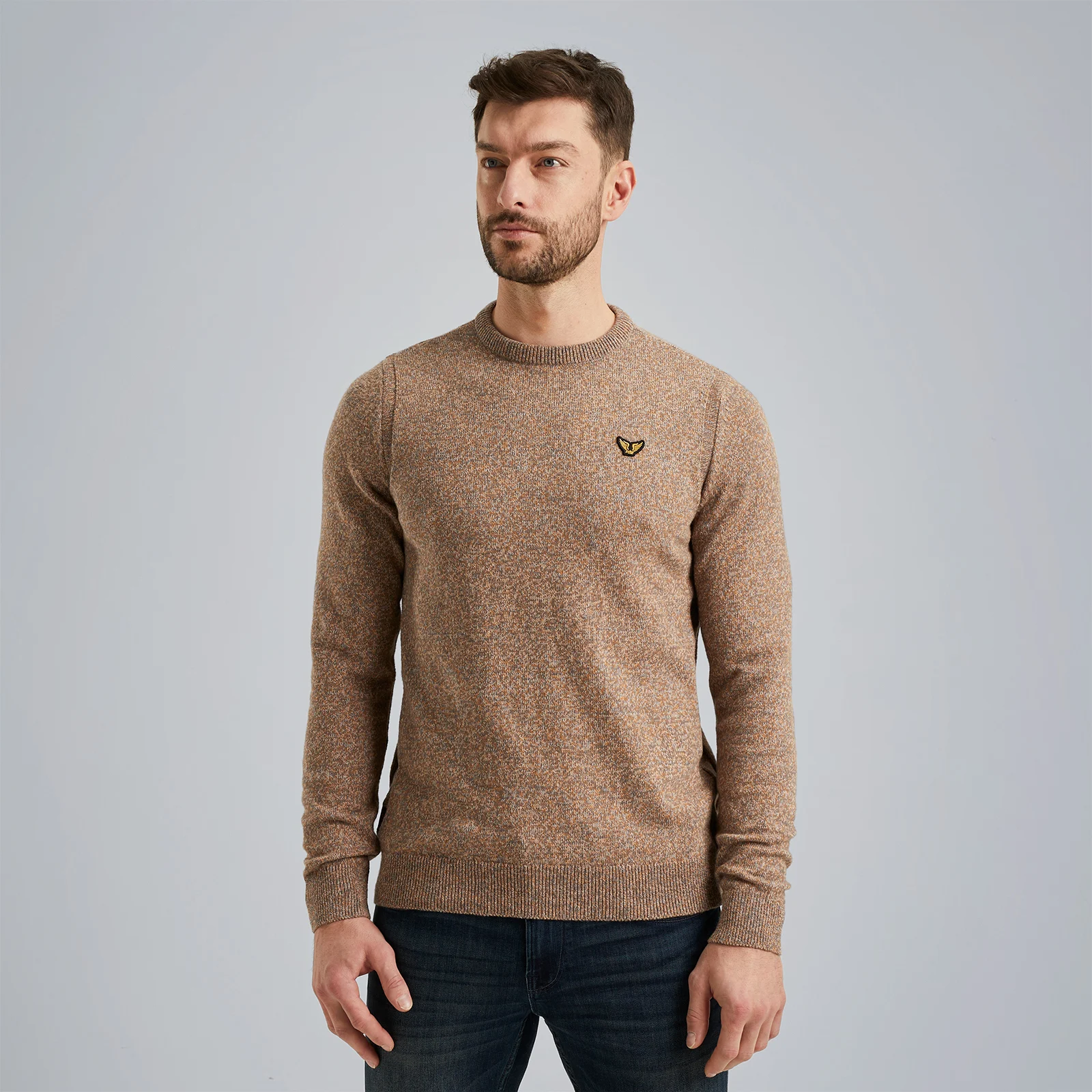 Pullover made of mouliné yarn Brown