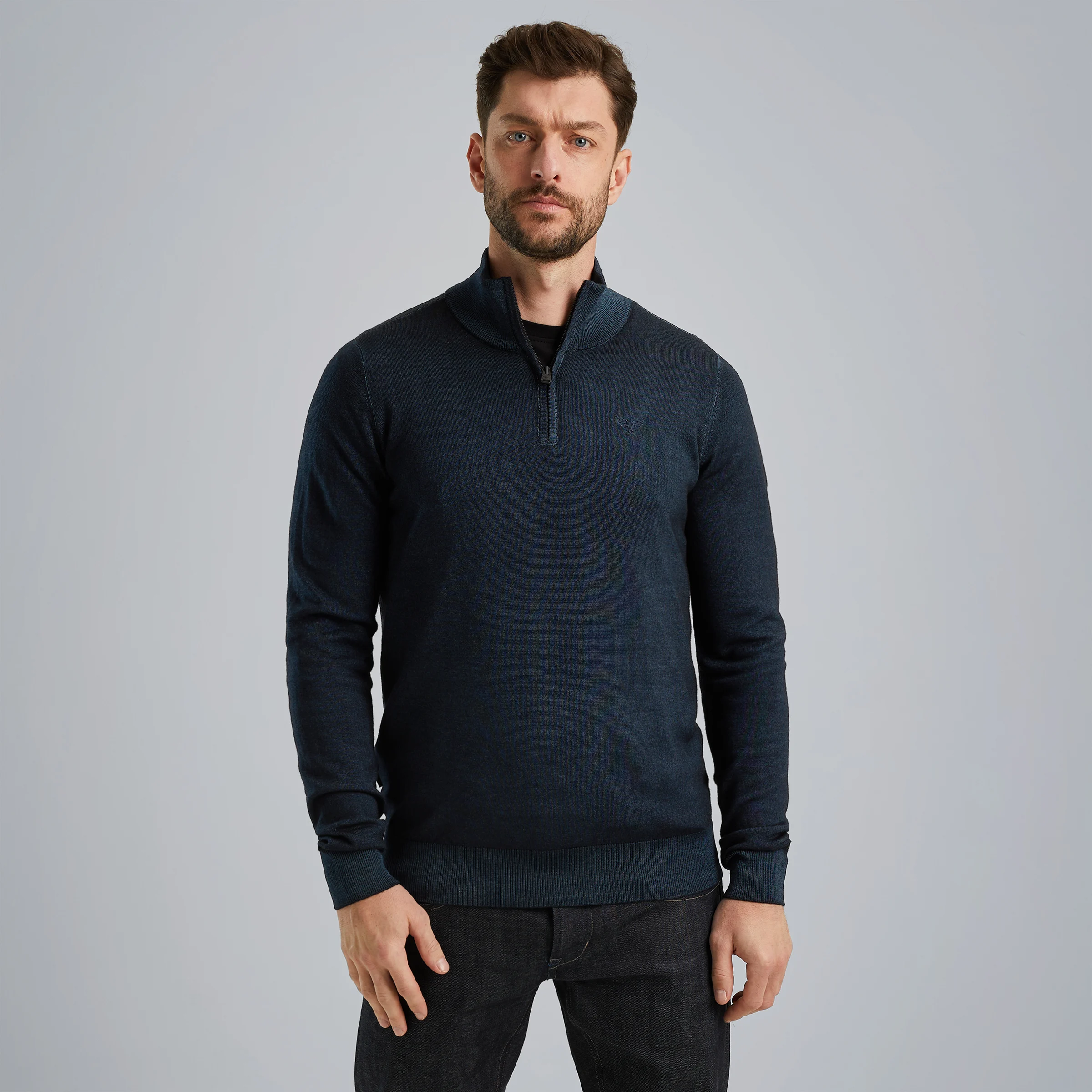 Pullover in 100% merino wool Blue