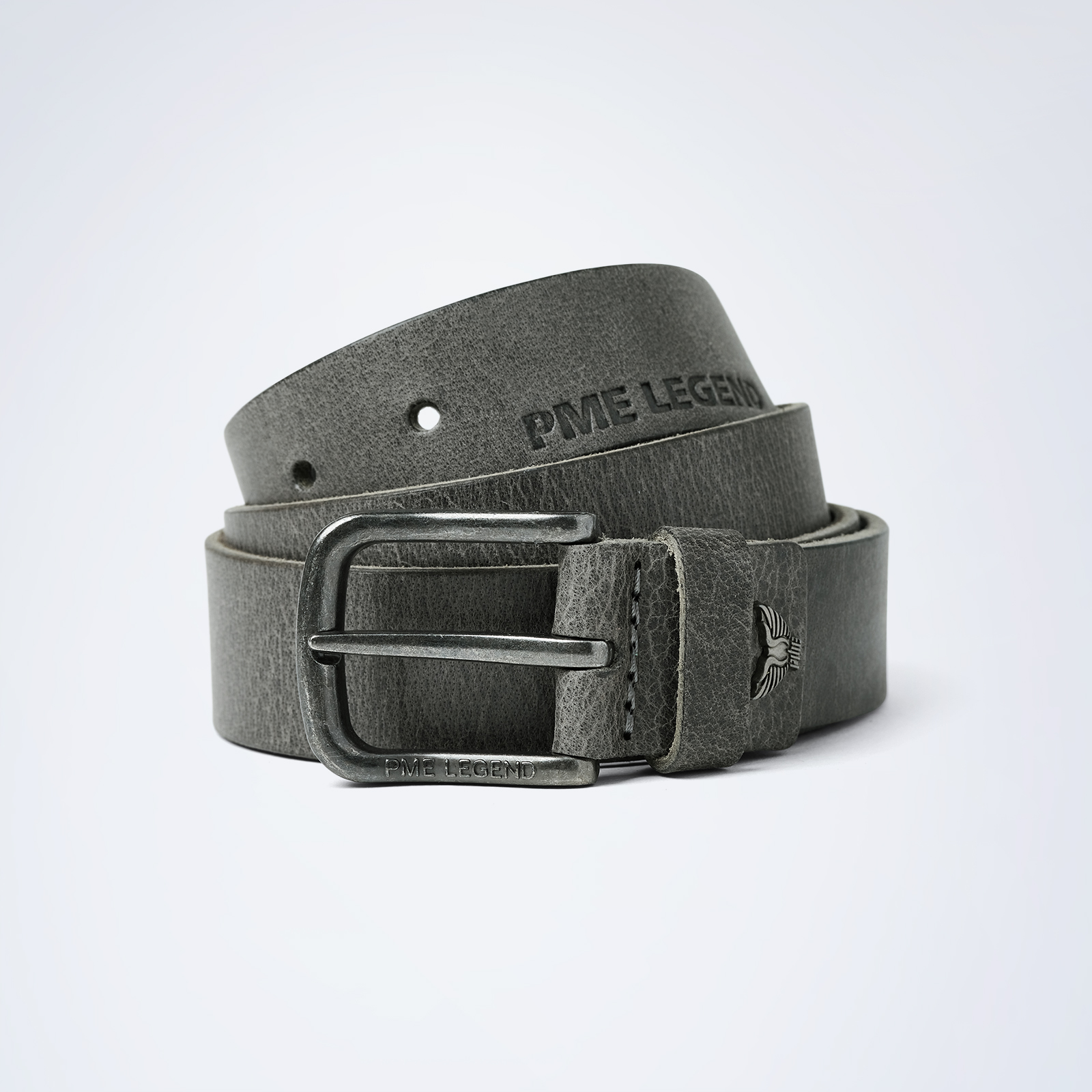 Leather belt Grey