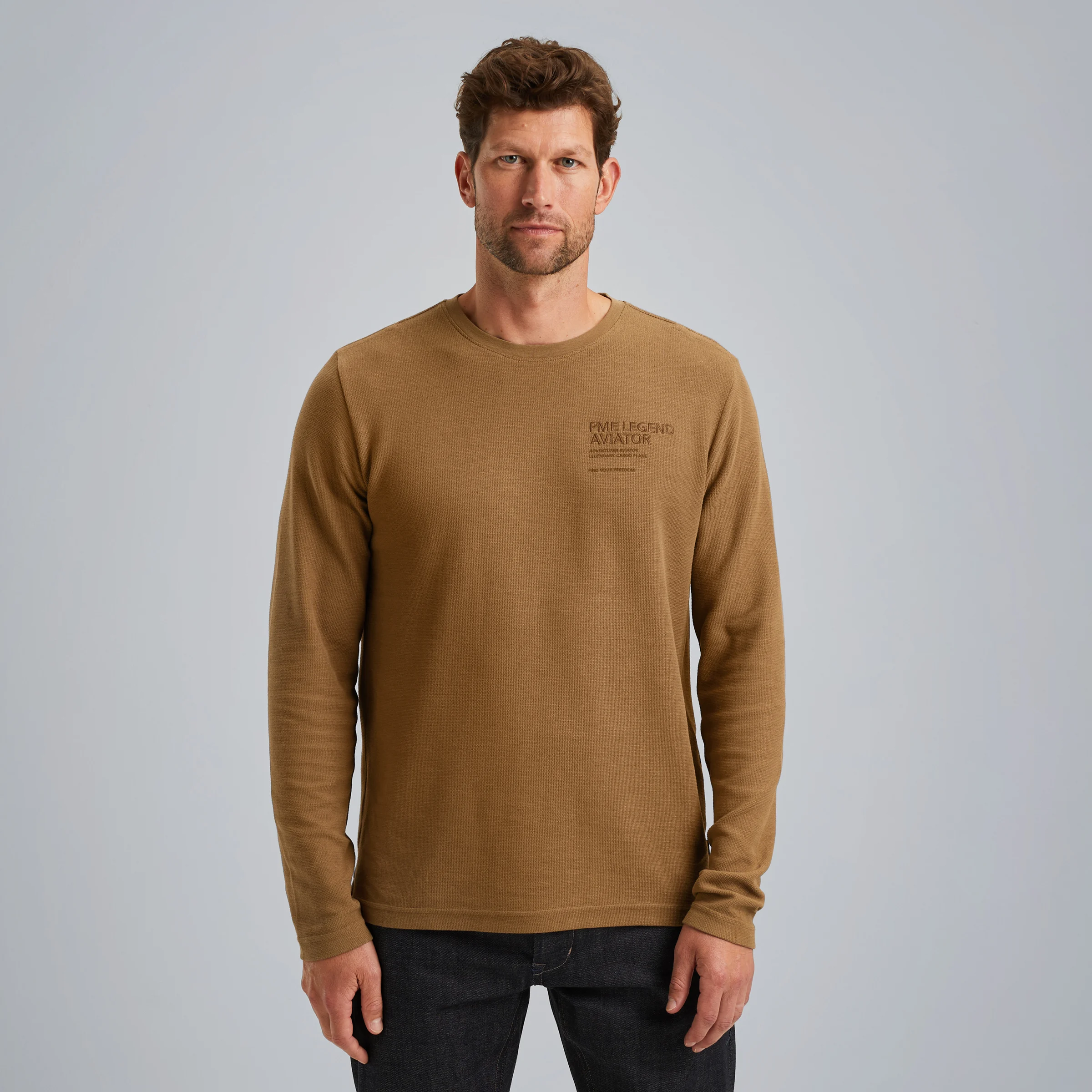 T-shirt with long sleeves Brown