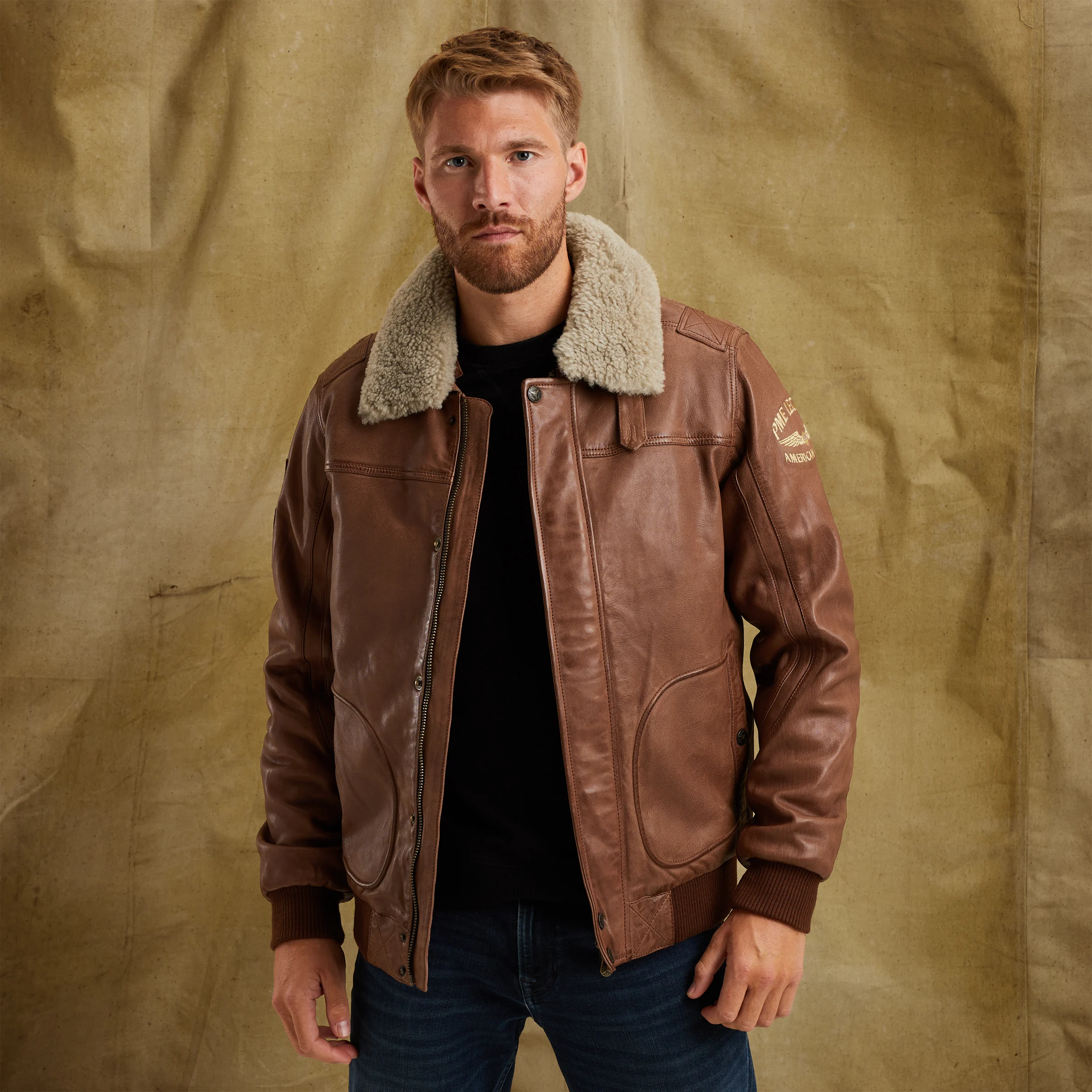 Hudson Lockheed leather jacket Brown
