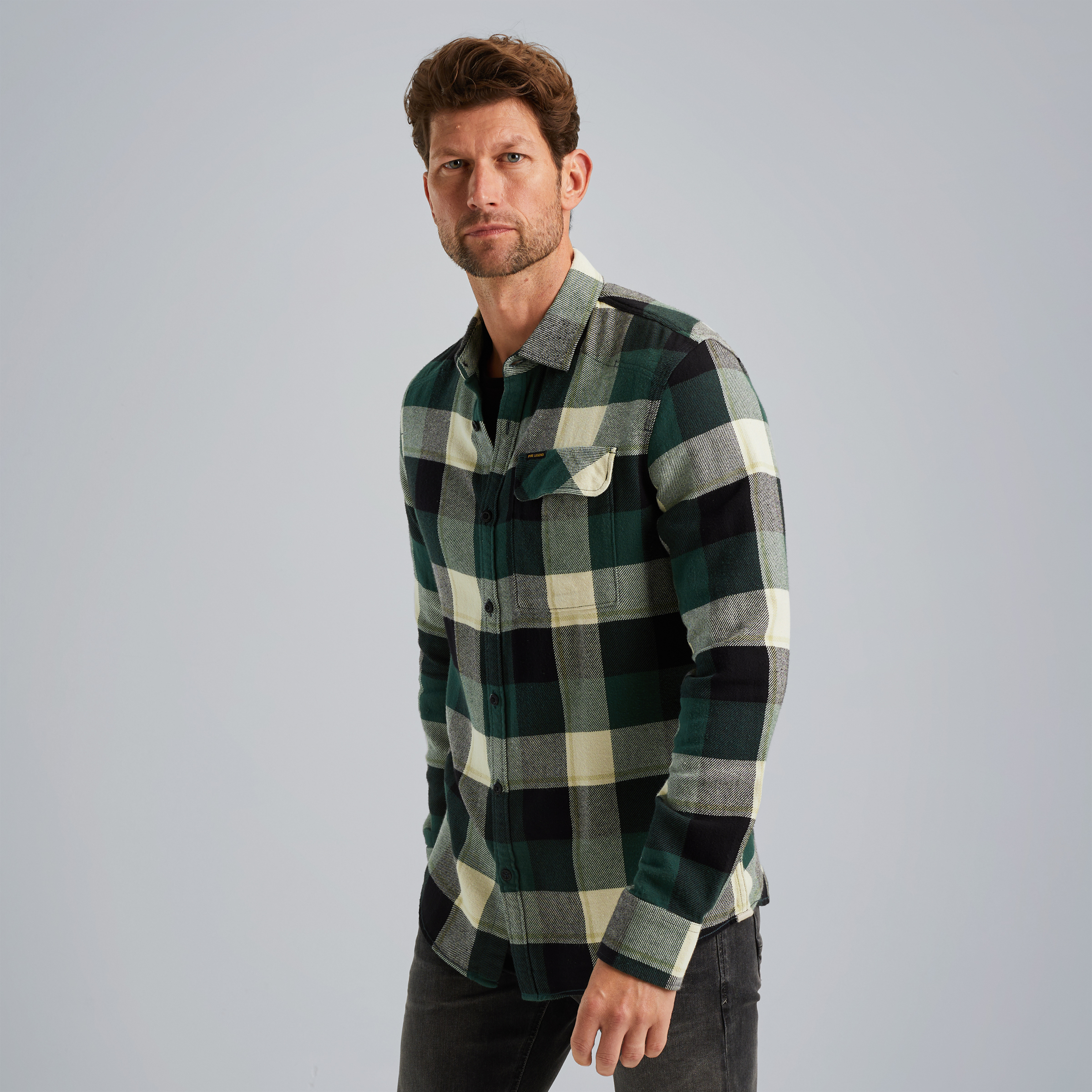 Shirt with check pattern Green
