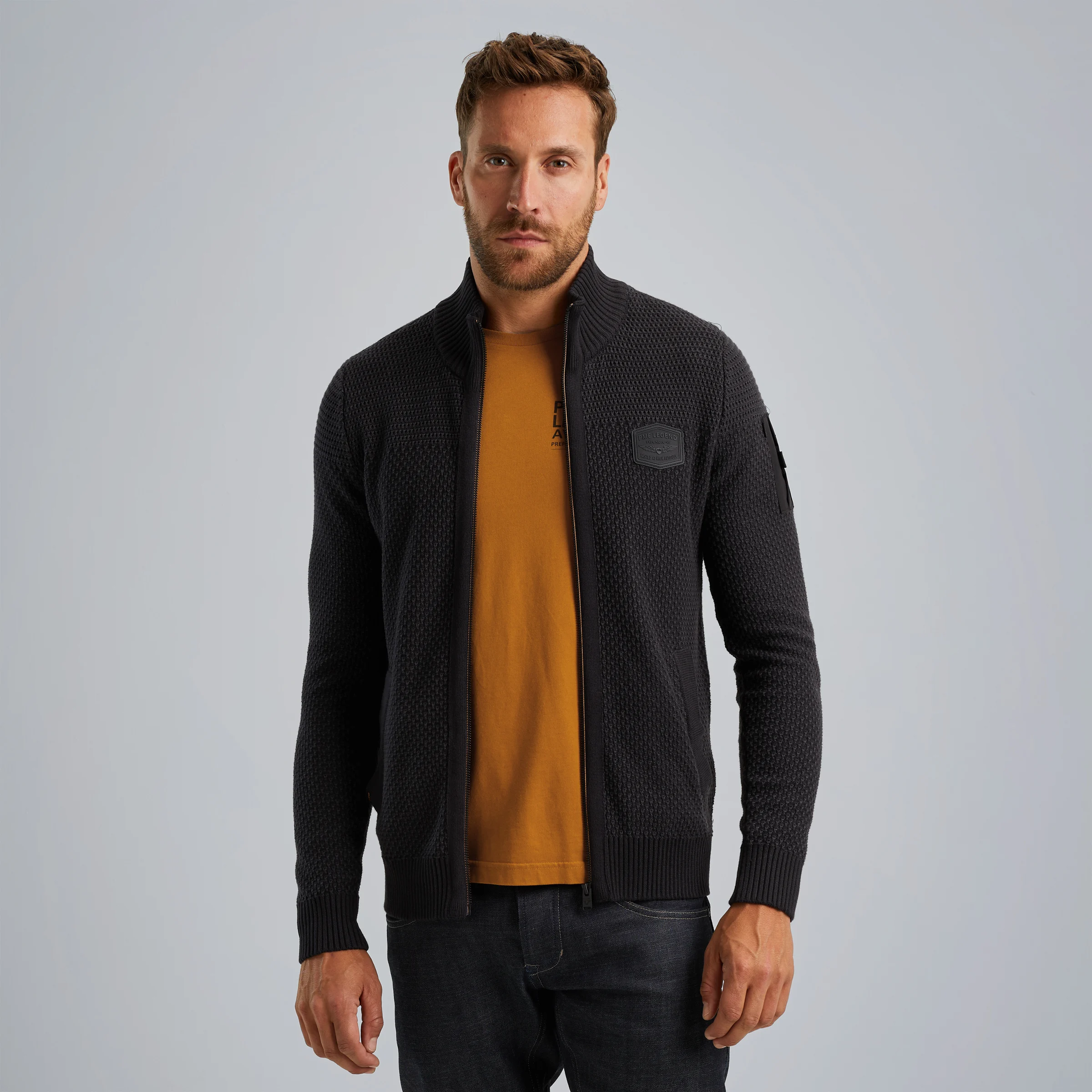 Cardigan with zipper Grey