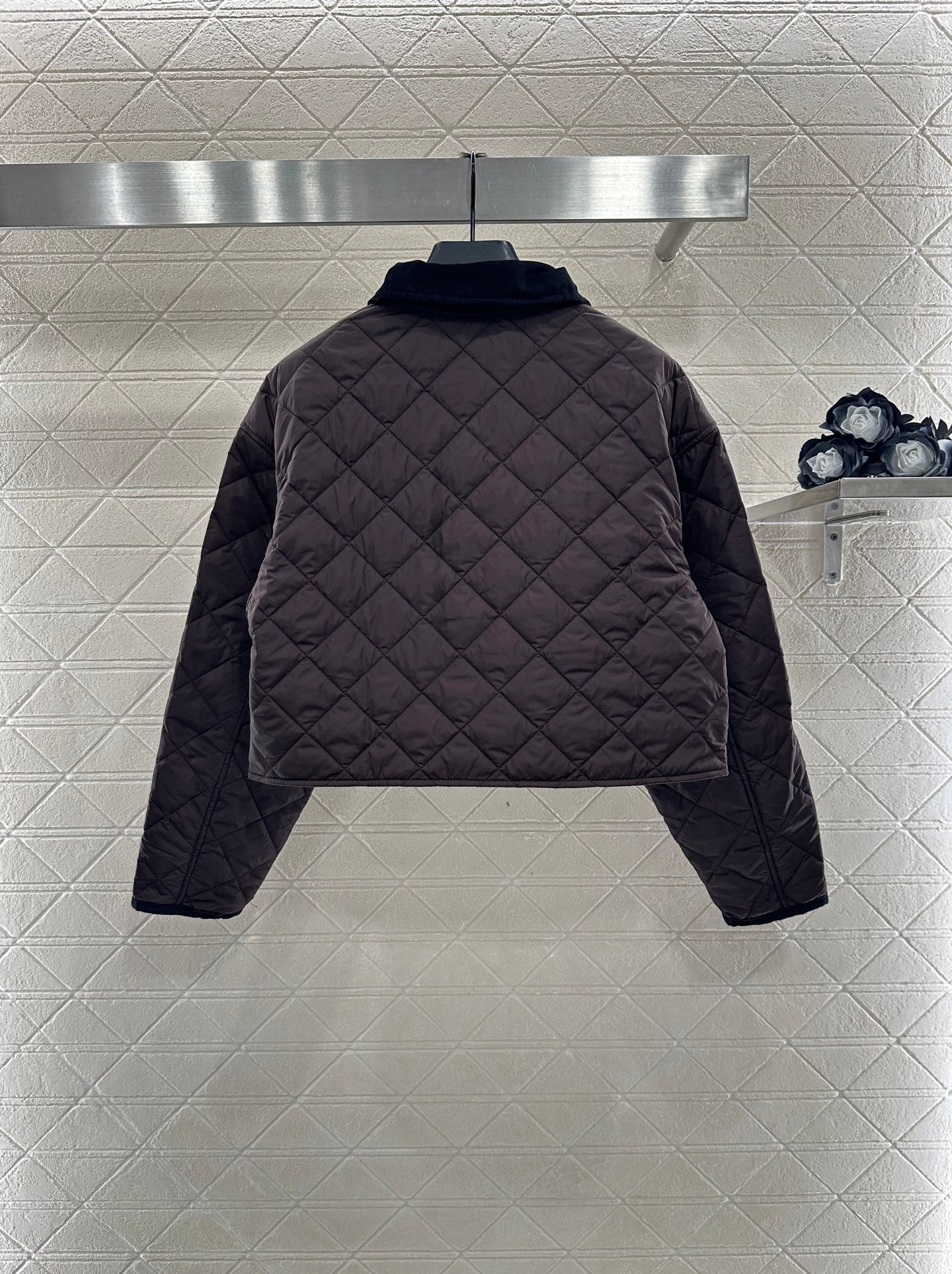 Corduroy collar short cotton jacket