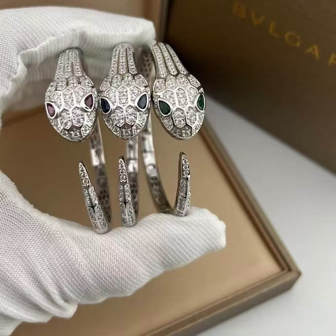 Serpent Collection Colored Diamond-Eye Bracelet