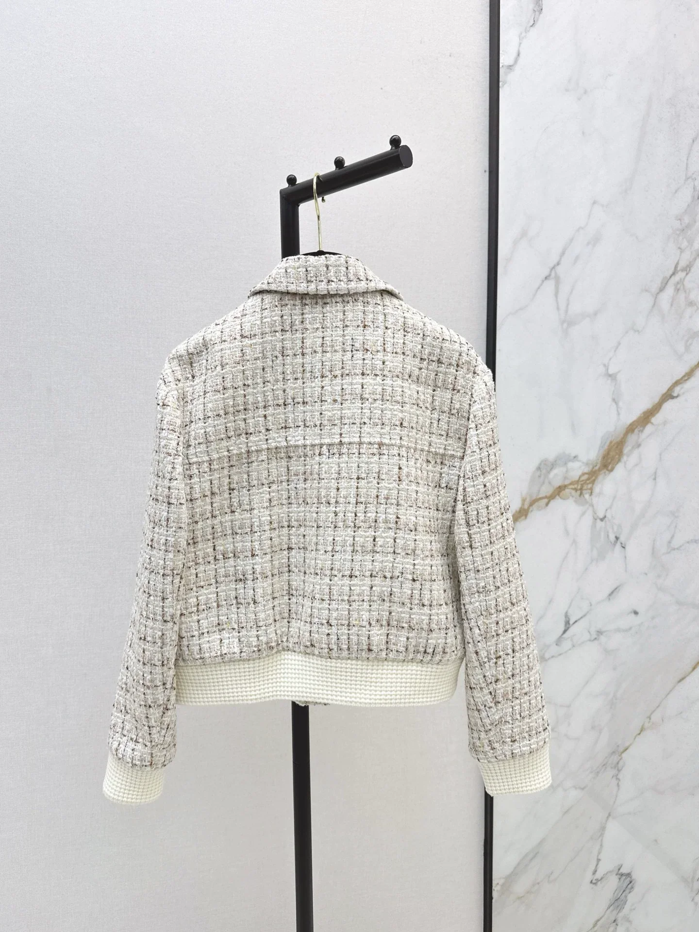 Woolen tweed collar jacket