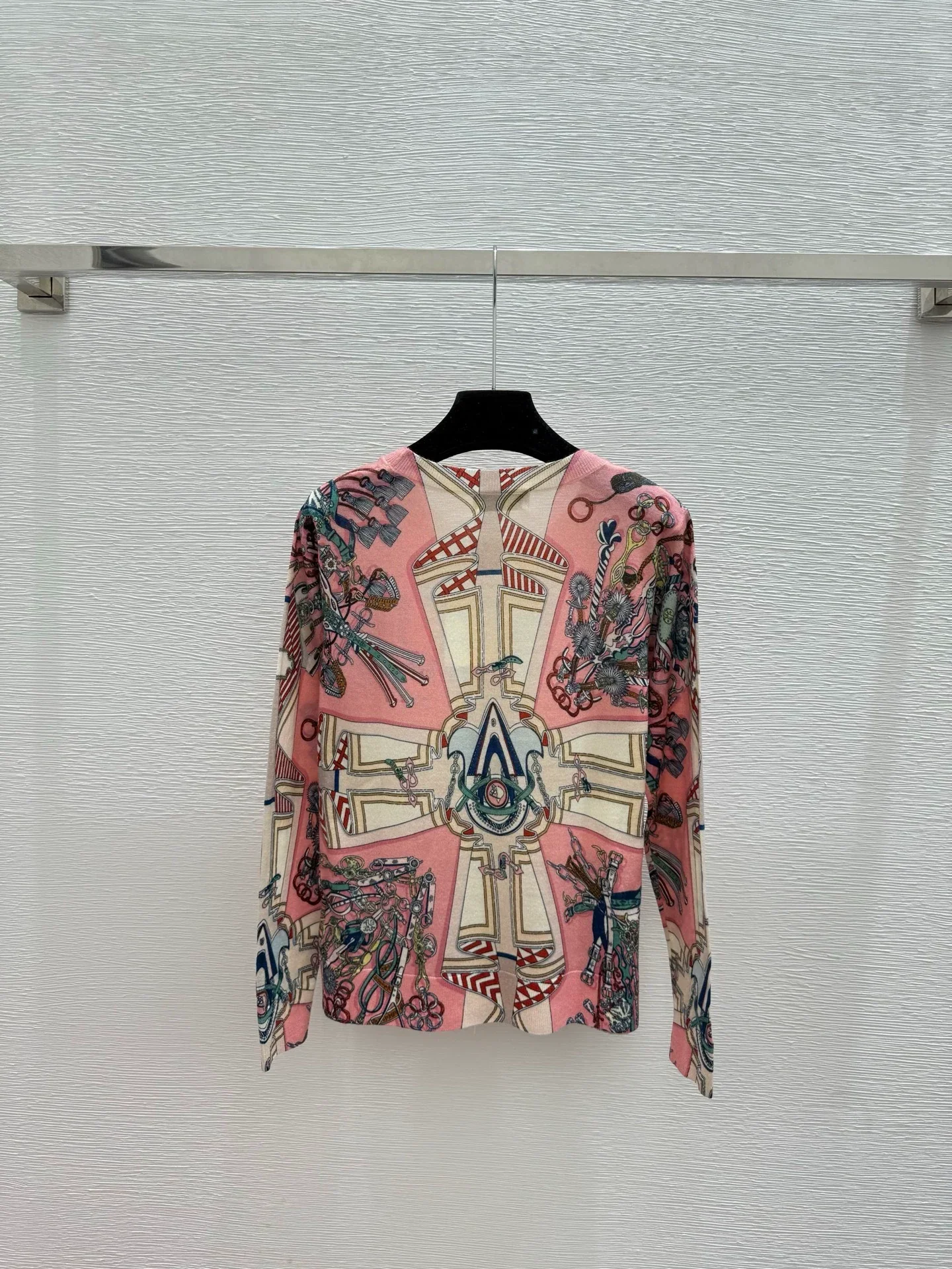 Pink wool printed top