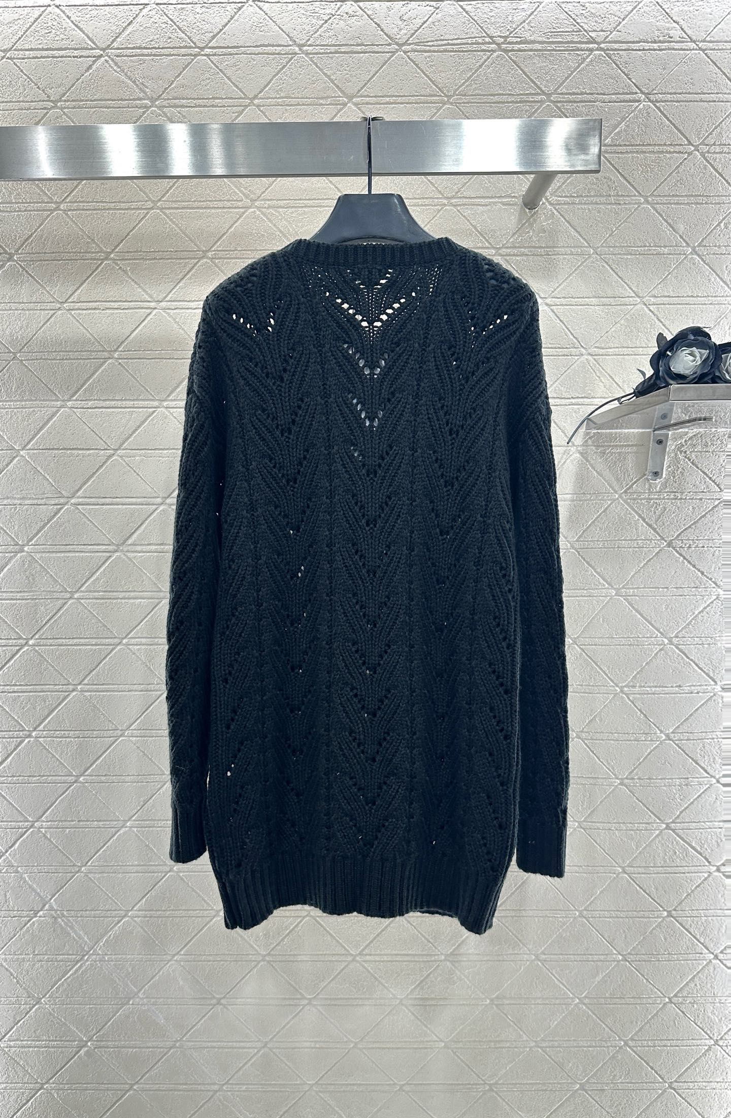 25fw Bow hollow knitted skirt