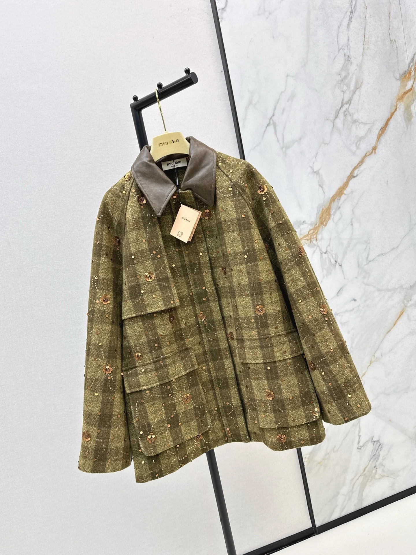 25 Plaid Series Beaded Sequin Fanl Jacket