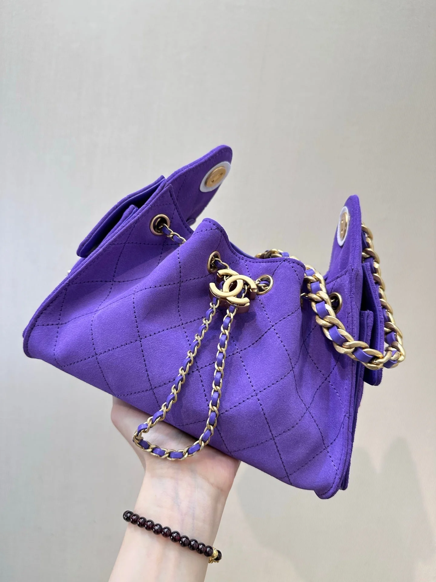 25C suede hippie bag (Purple）