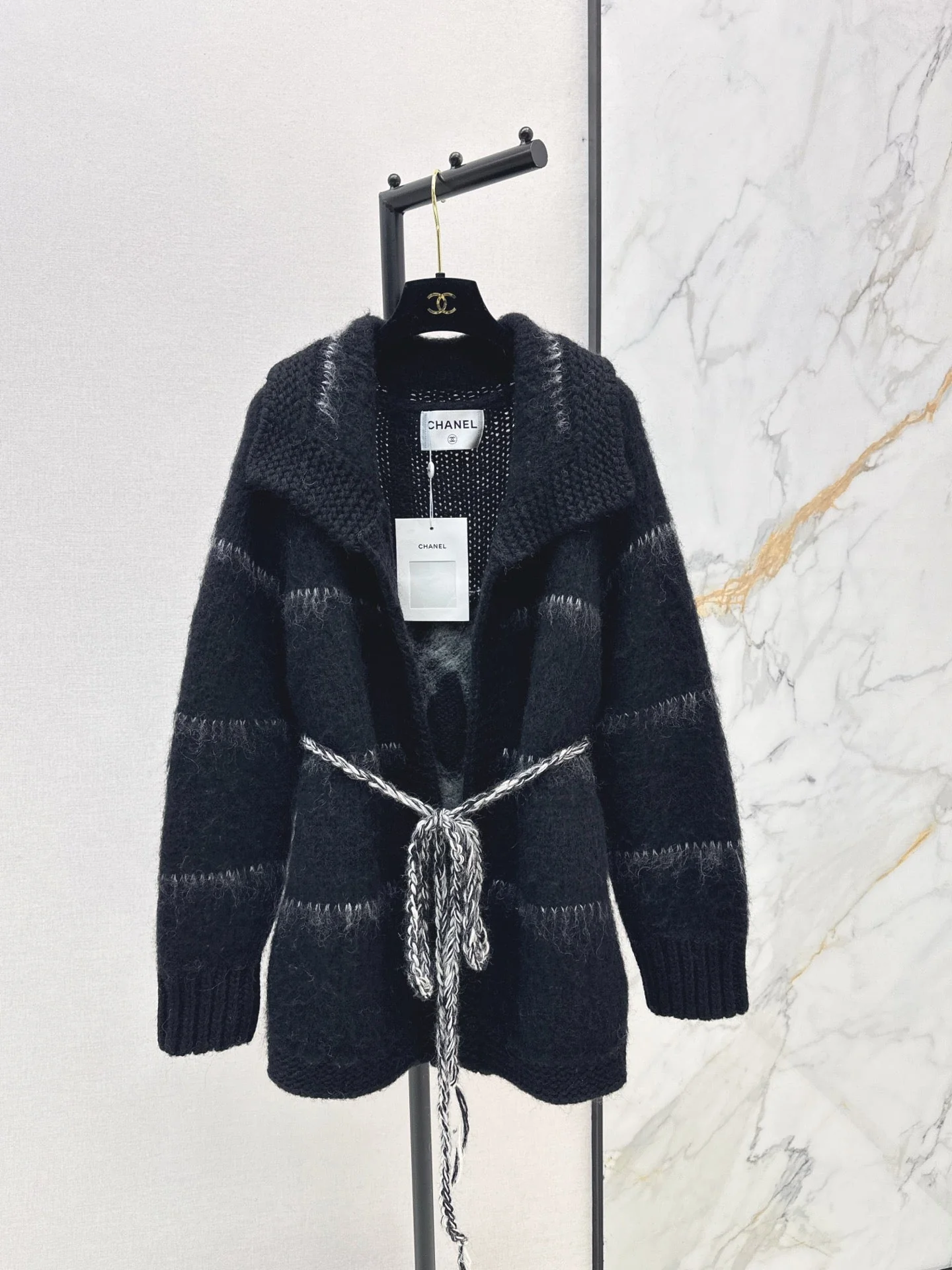 Mohair belted cardigan