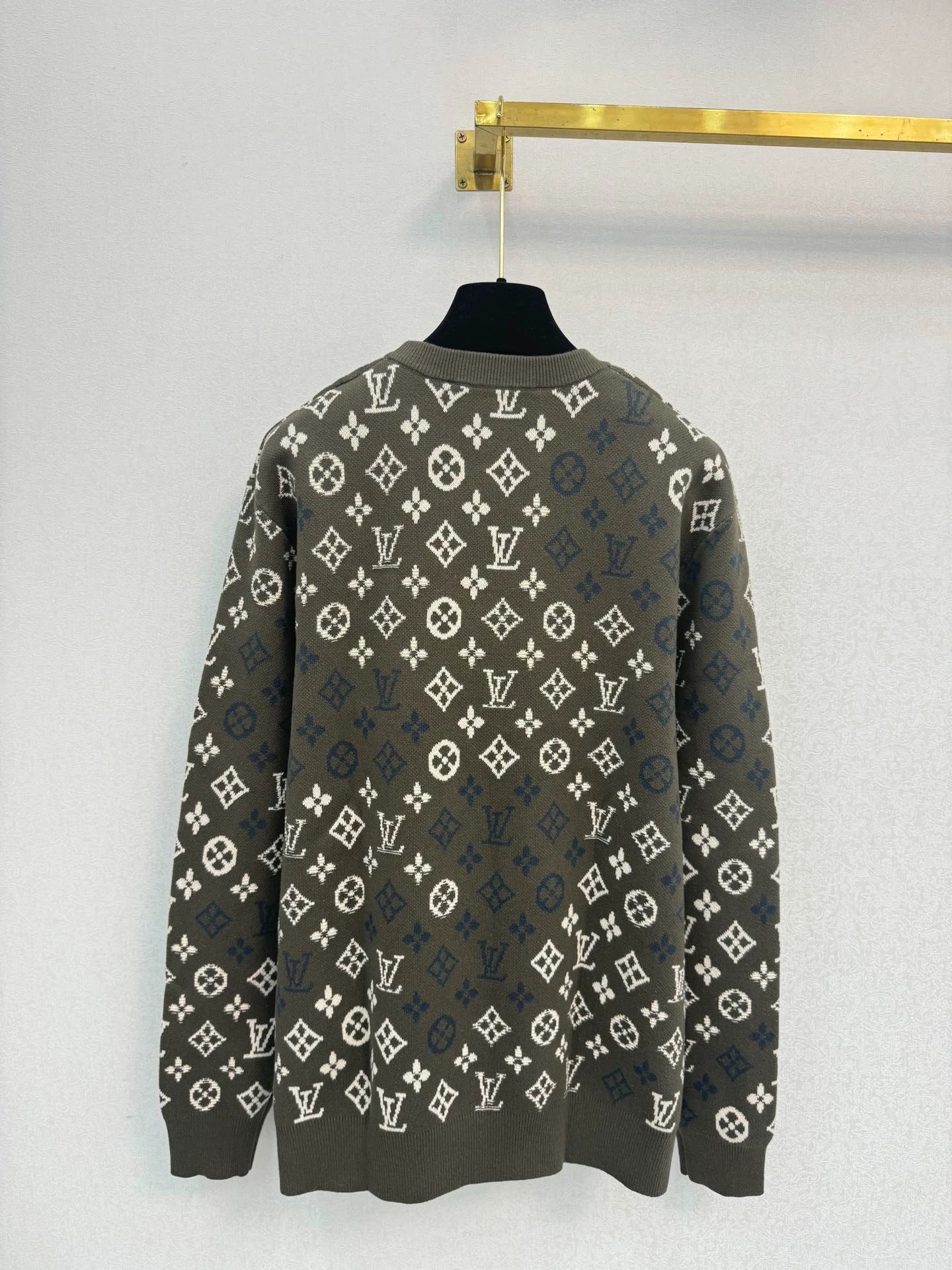 Full printed vintage knitted pullover sweater