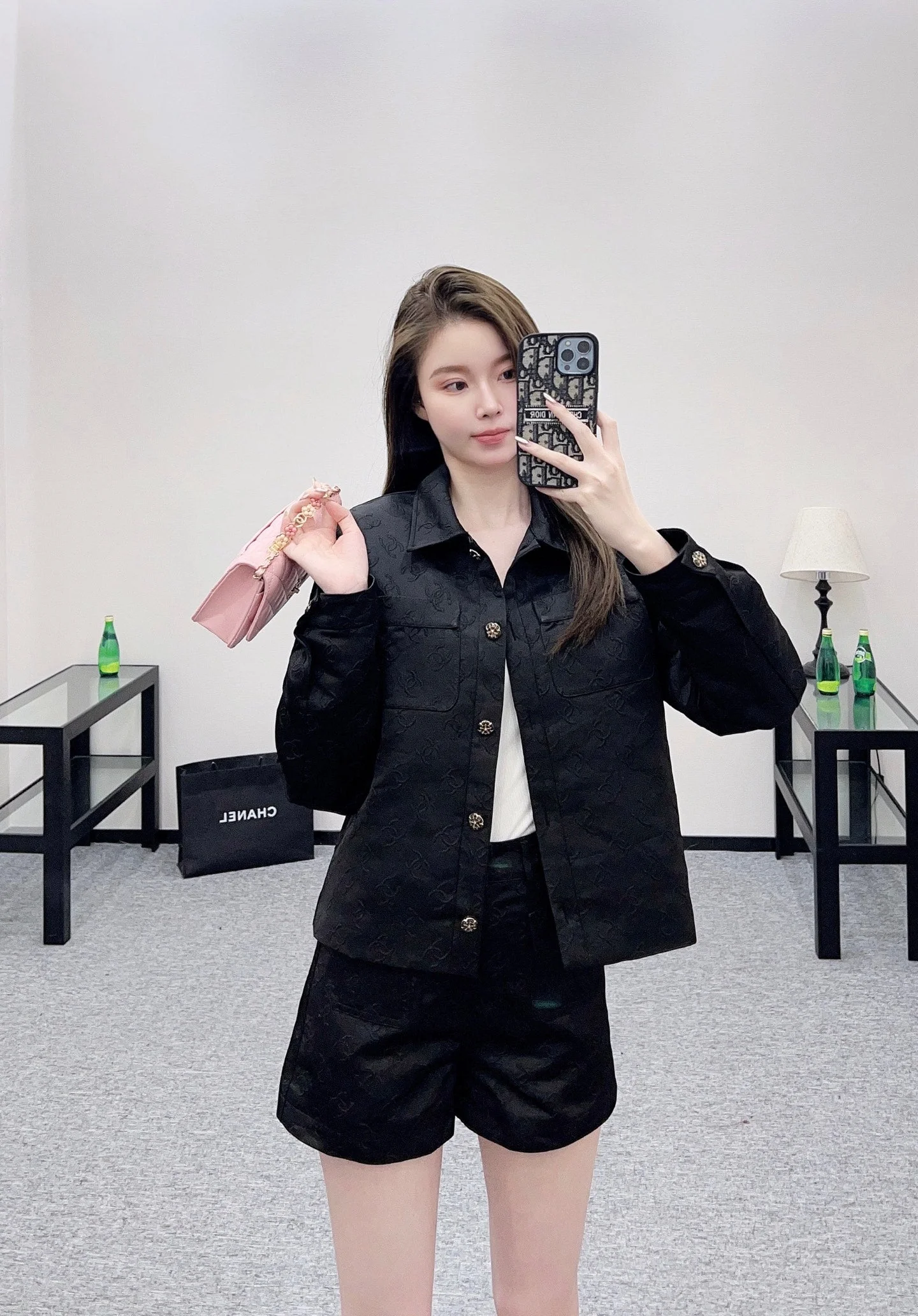 25 Jacquard jacket shorts set