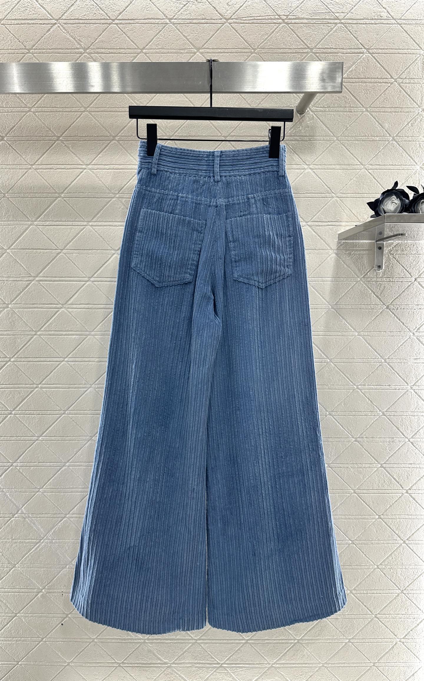 High waisted corduroy wide leg pants