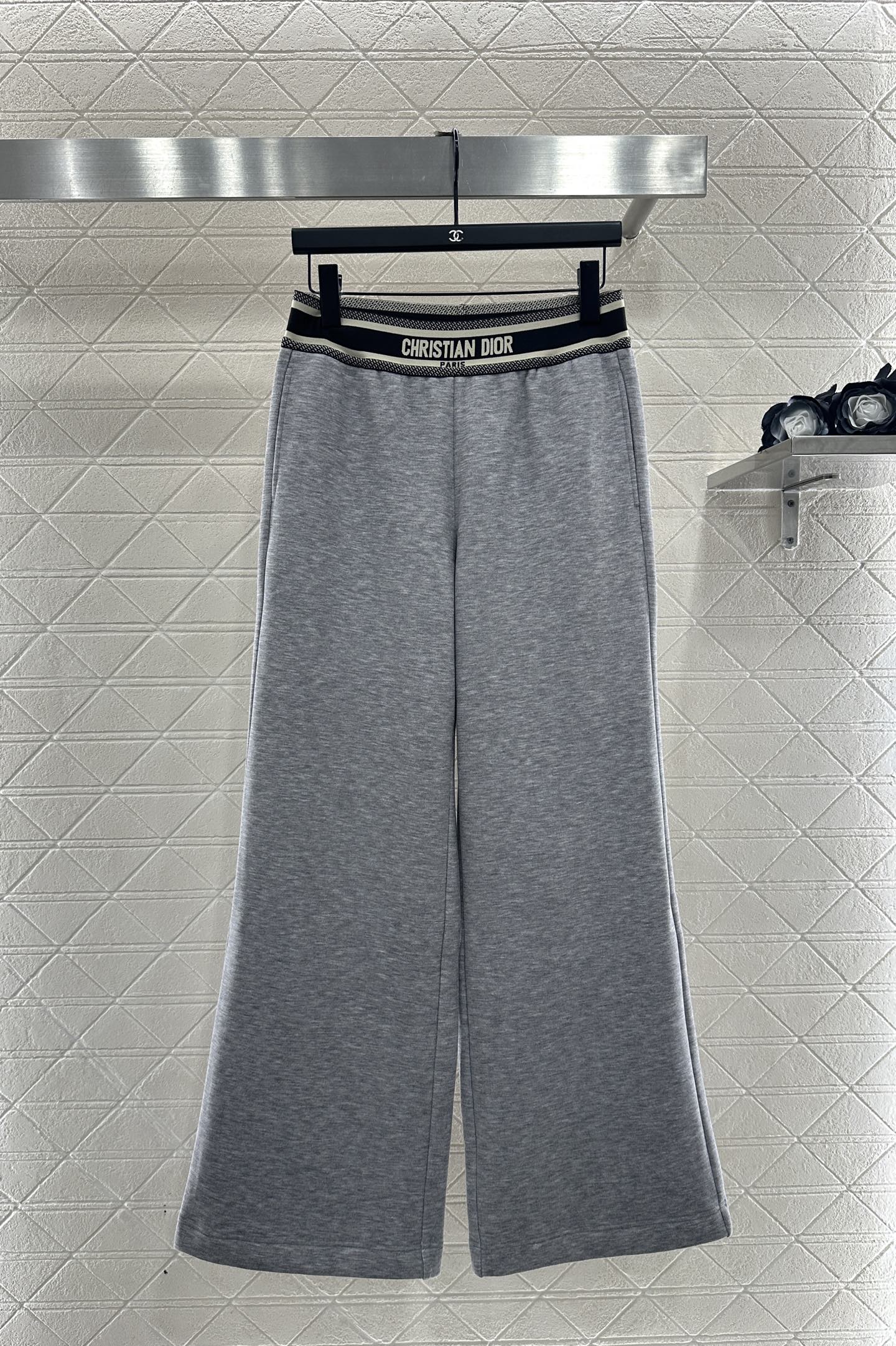 Woolen casual woven belt pants