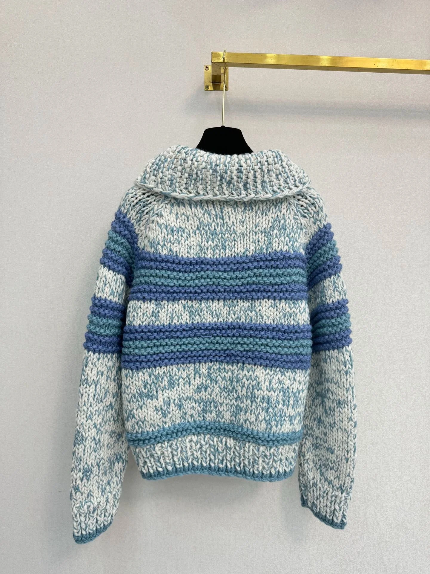 Contrast striped logo cardigan