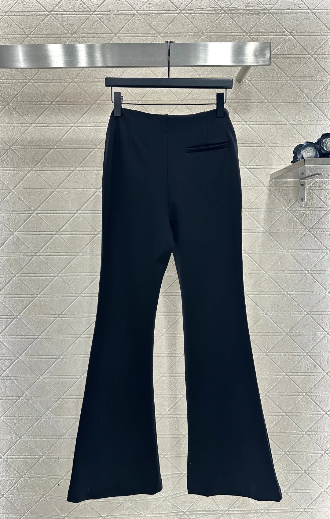 Micro zipper retro elastic pants