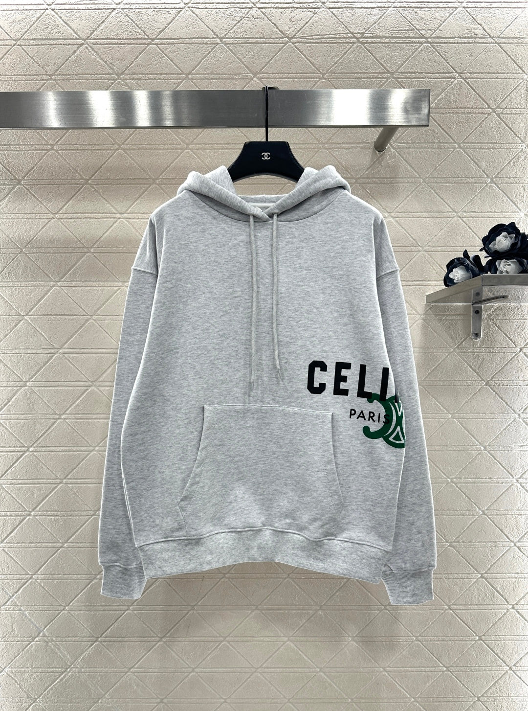 Printed Logo Drawstring Hooded Sweatshirt