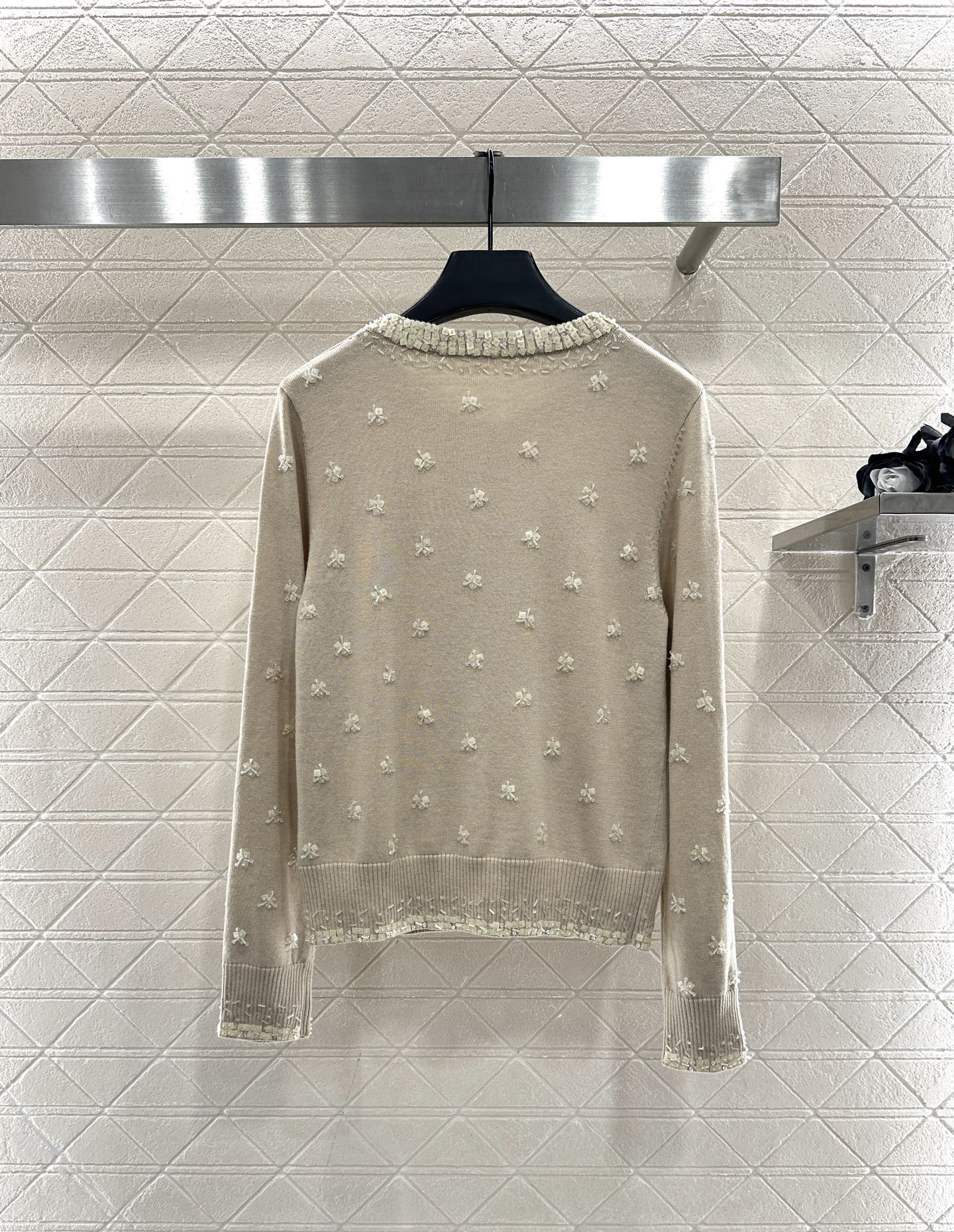 Sequin studded knitted cardigan