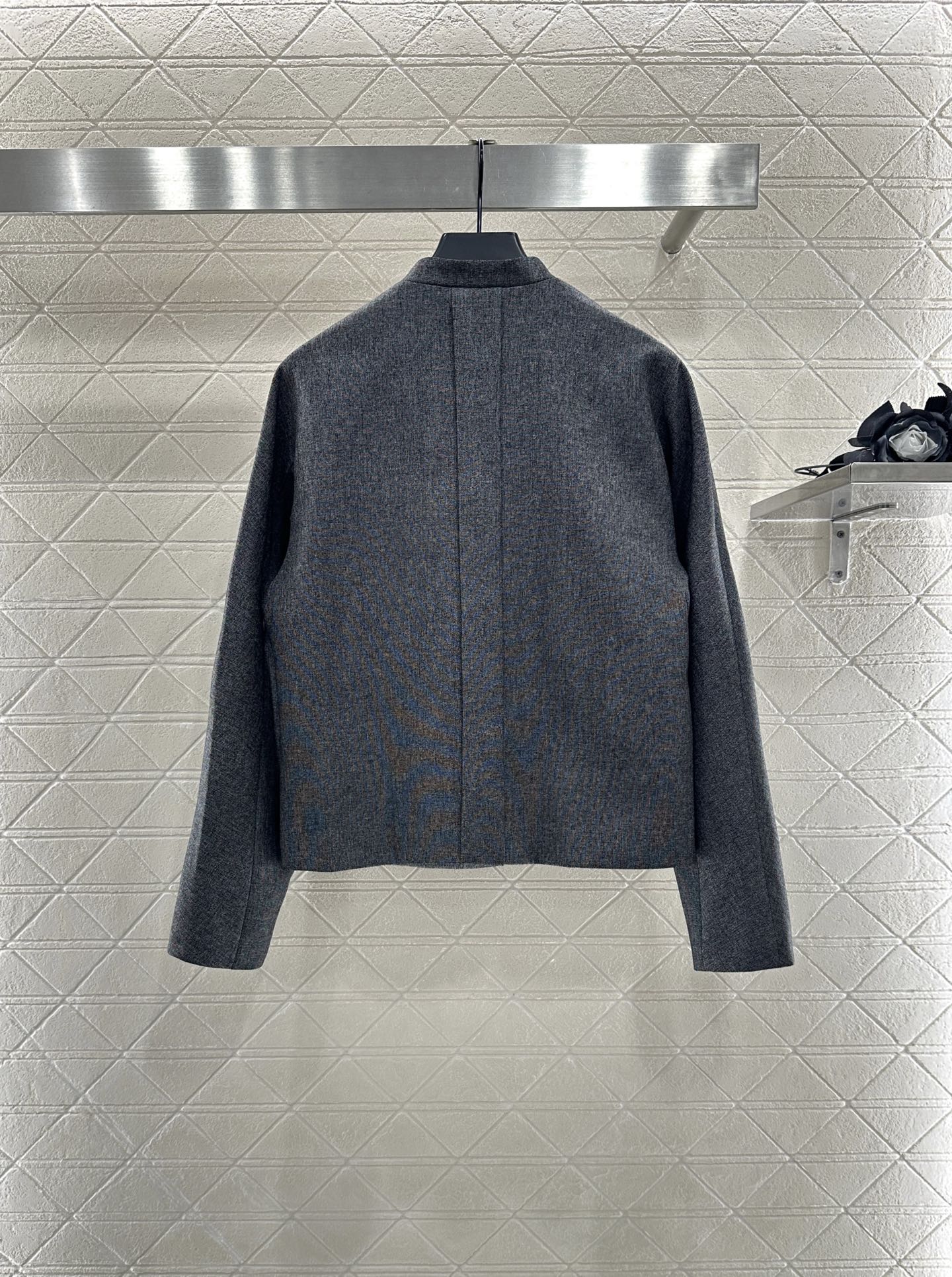 25fw new stand collar brooch coat