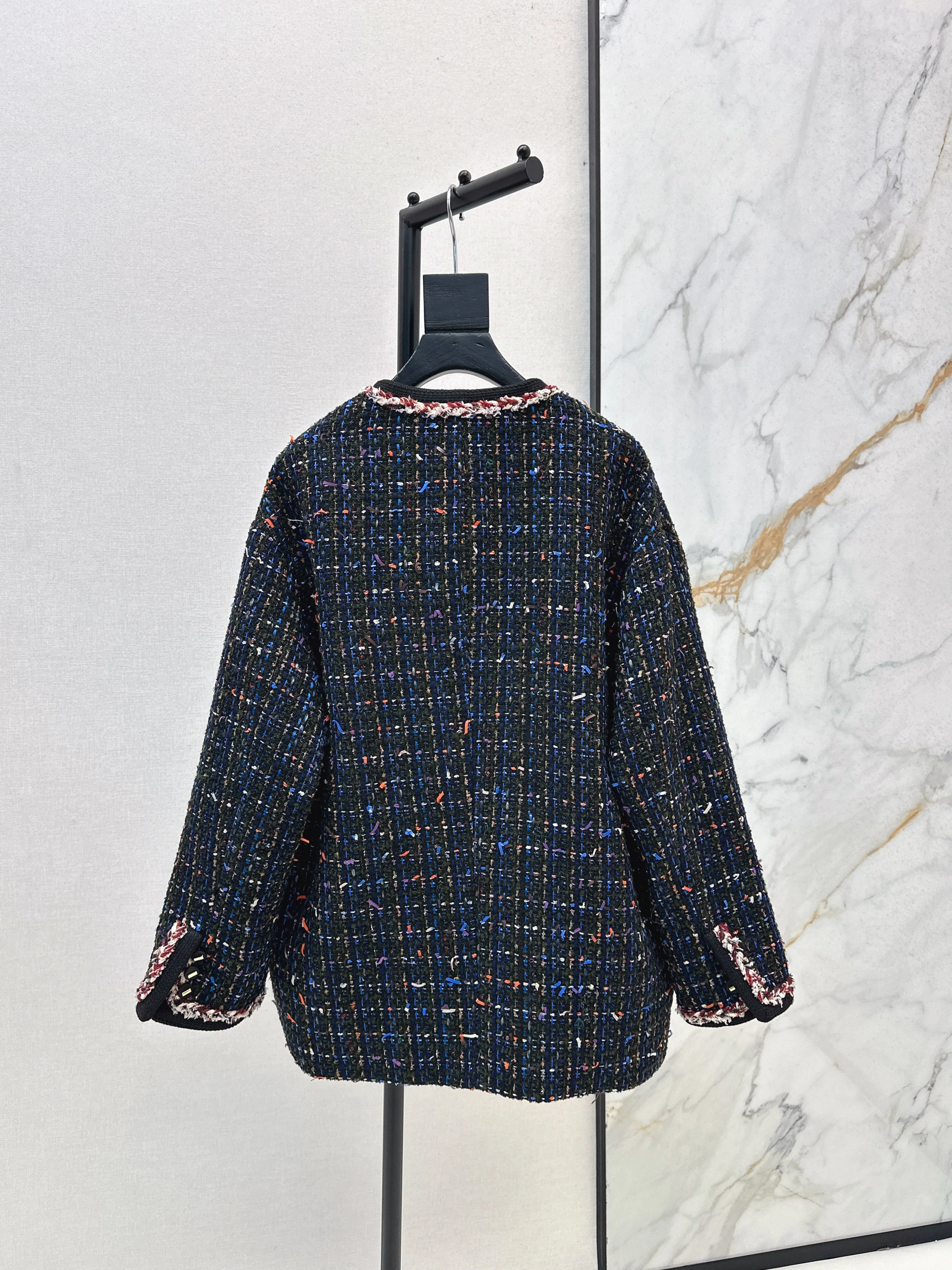 Thousand bird grid woolen woolen white goose down coat